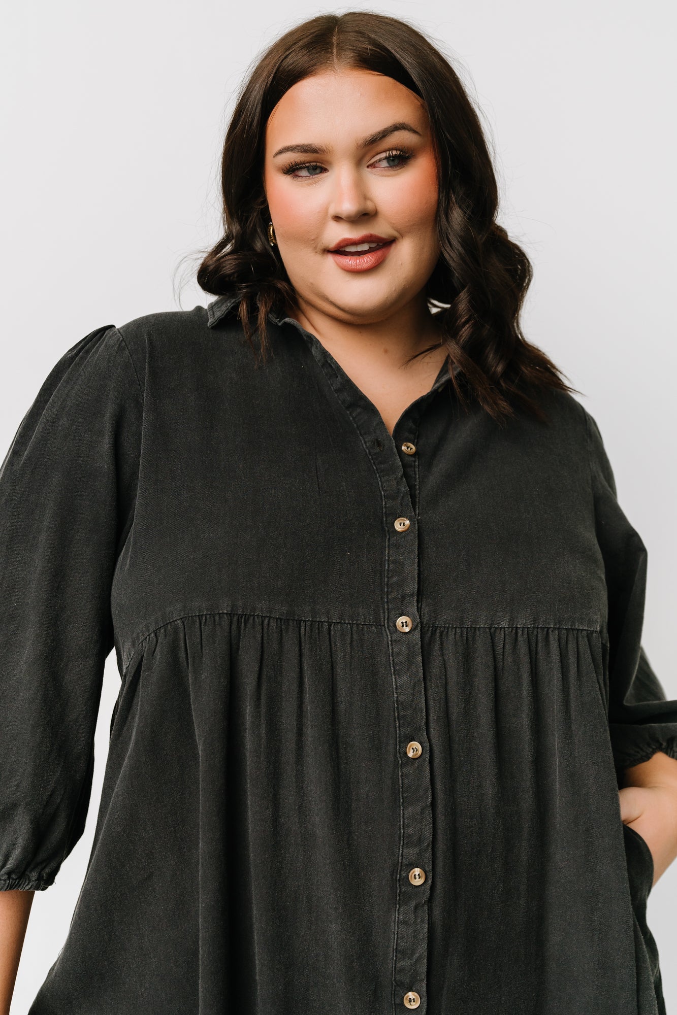 Sari Babydoll Dress | Washed Black