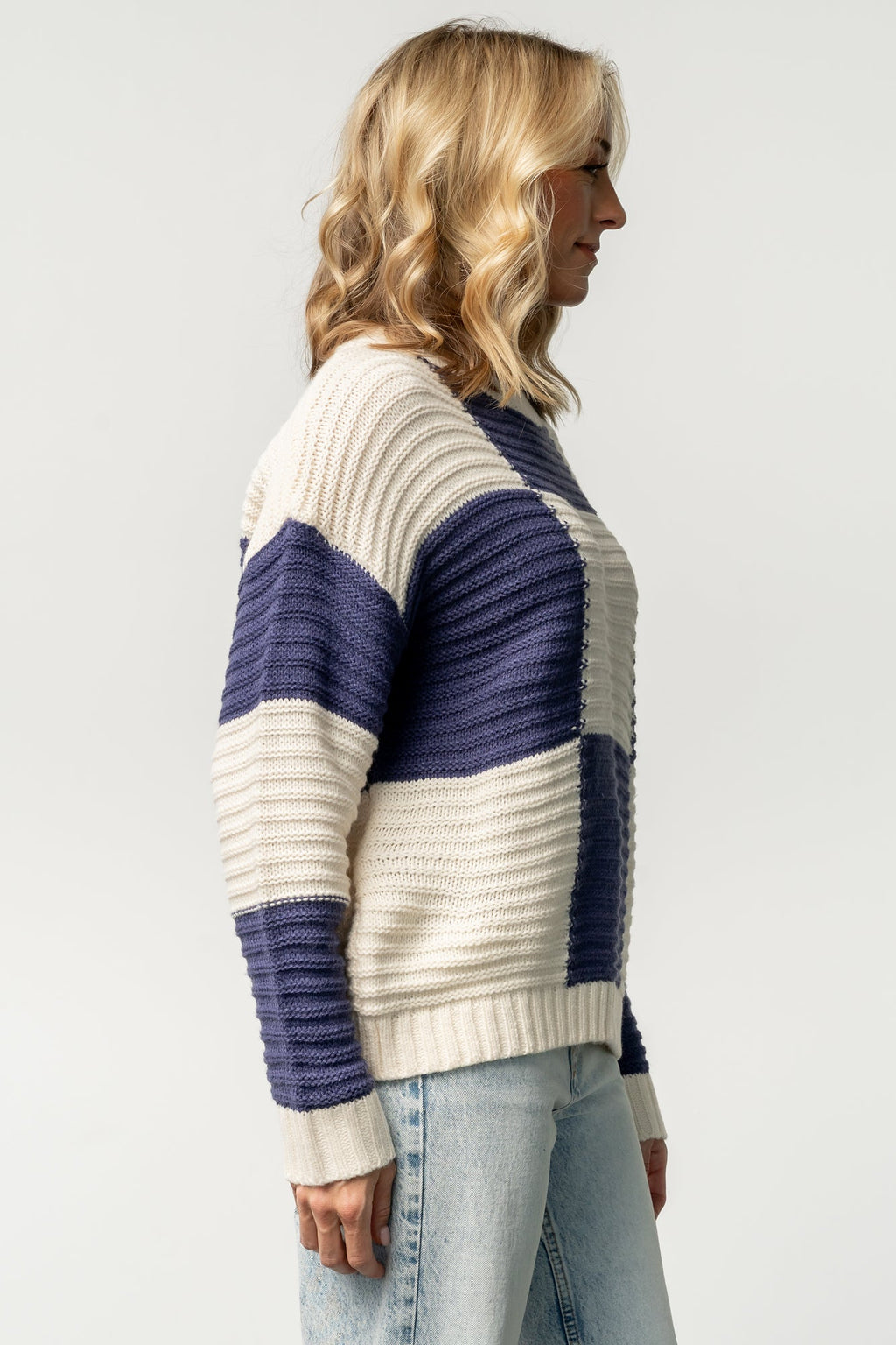 Jayda Sweater | Cream + Blue