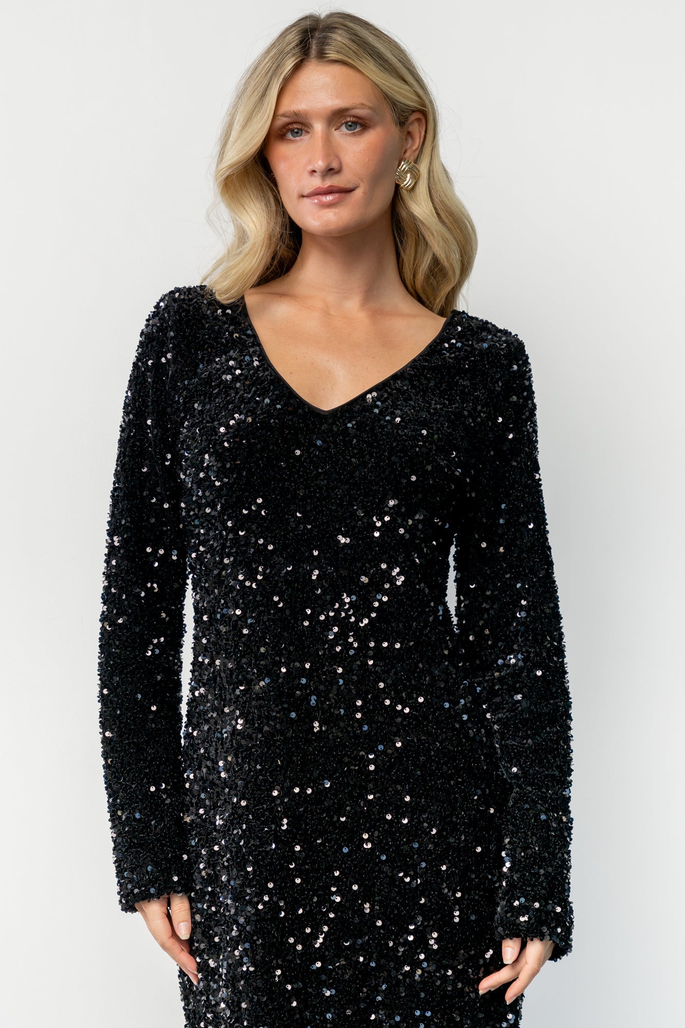 Mira Sequin Short Dress | Black