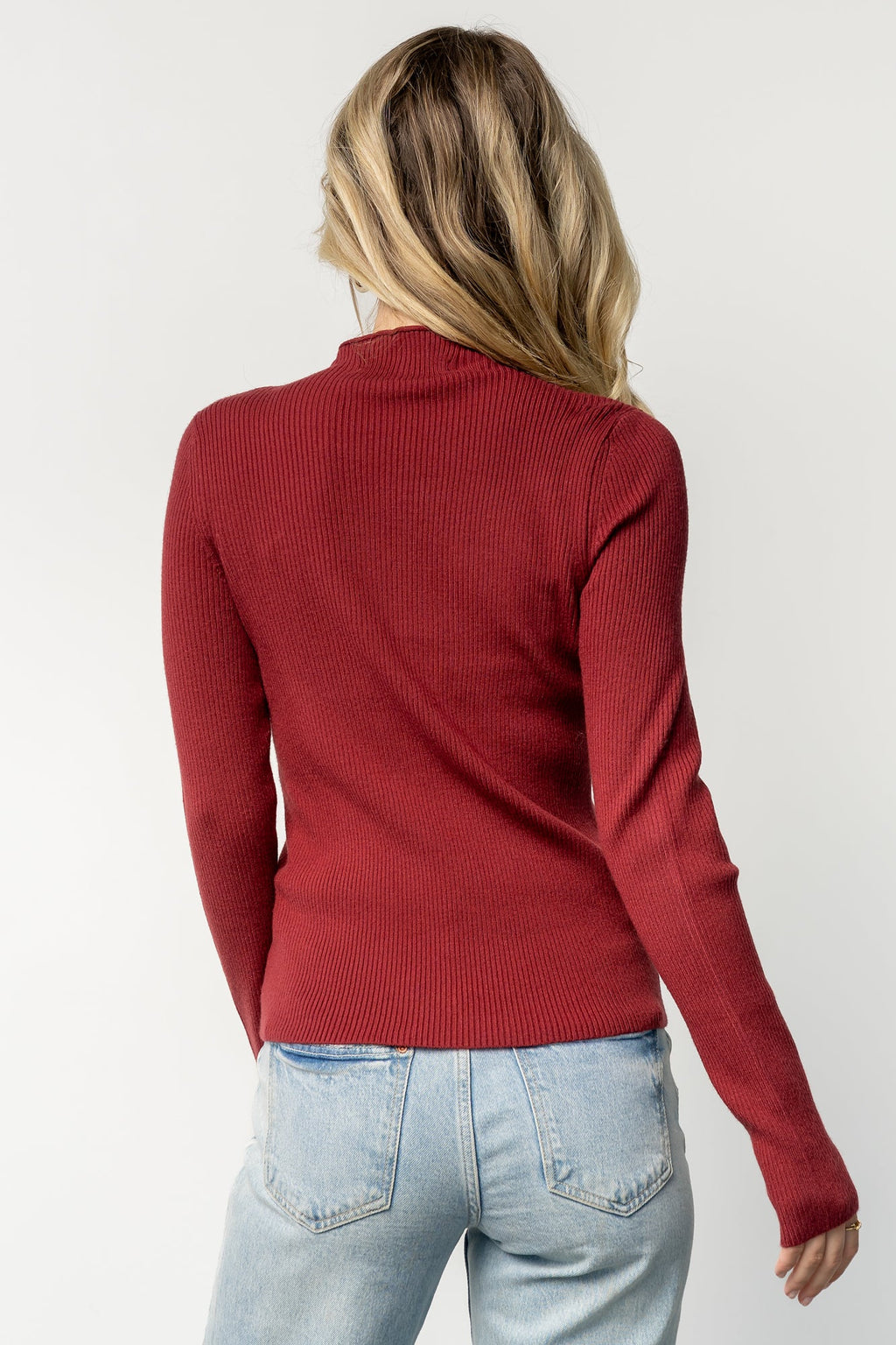 Ilsa Ribbed Sweater Top | Merlot