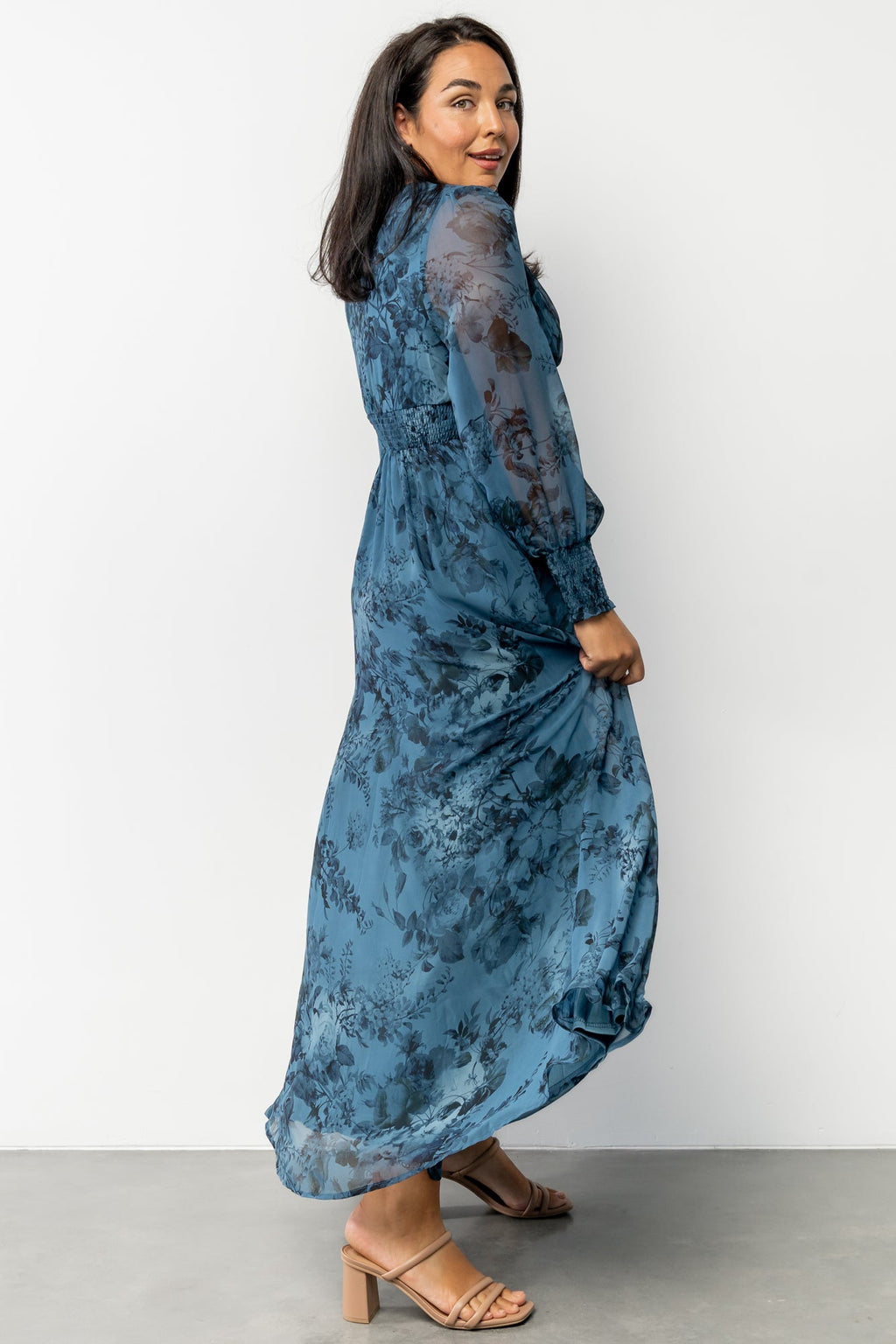 Olivia Maxi Dress | Deep Blue Floral