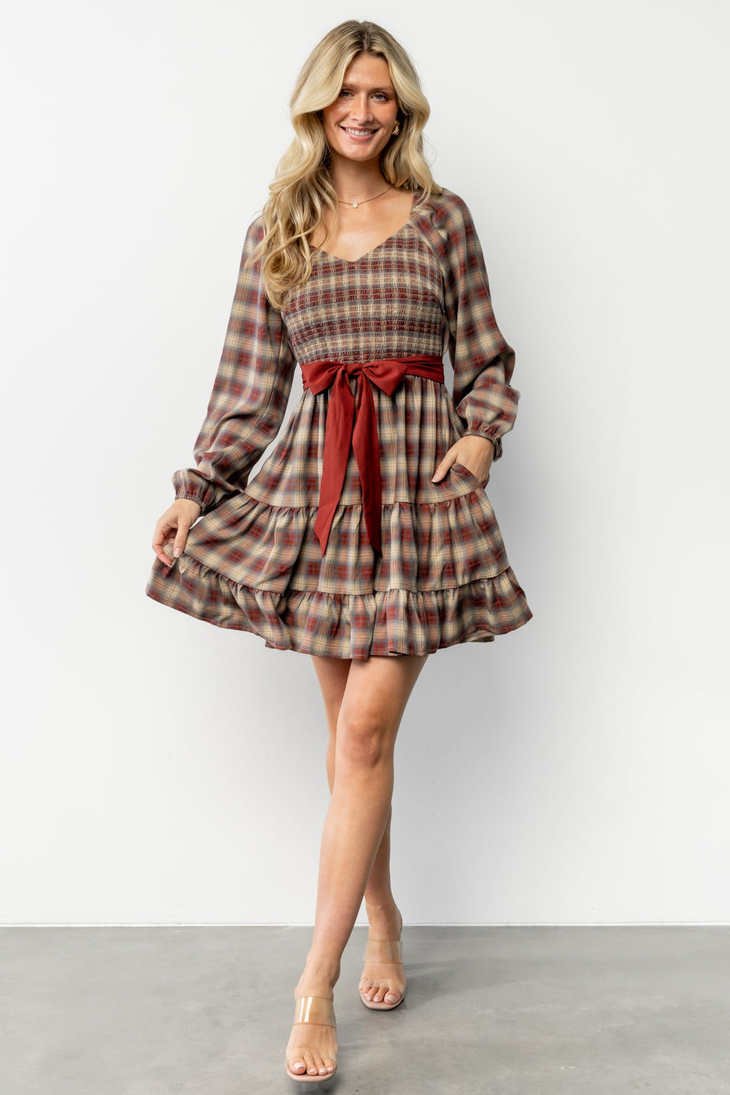 Stina Short Dress | Plaid Multi