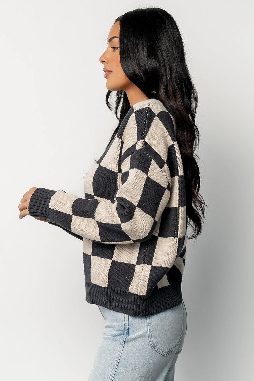 Quincy Checkered Sweater | Deep Jade