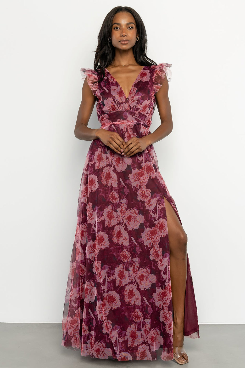 Adelyn Maxi Dress | Wine Floral