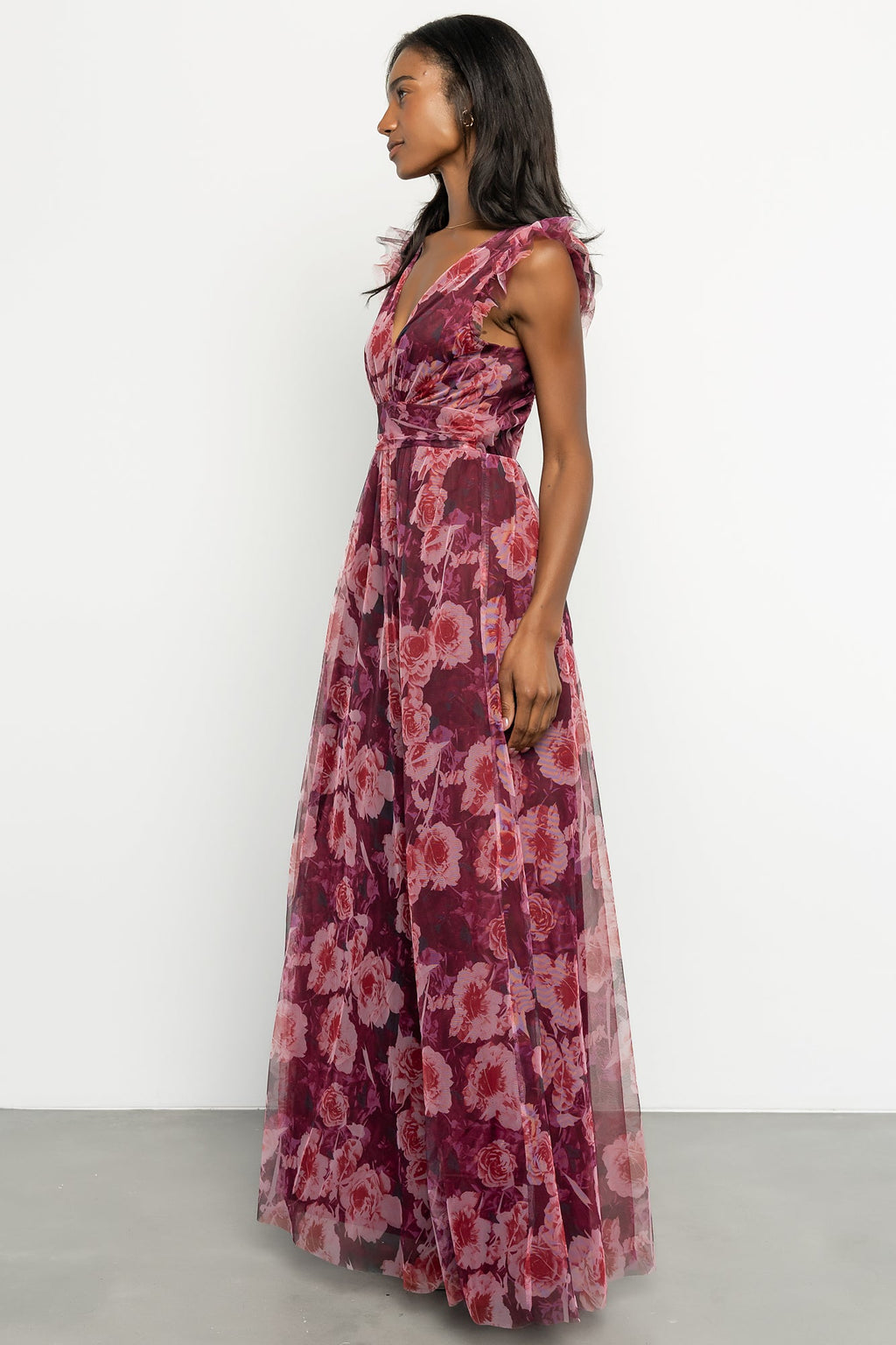 Adelyn Maxi Dress | Wine Floral