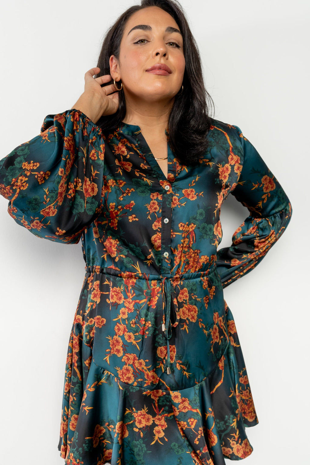 Venice Short Dress | Jade + Copper Floral