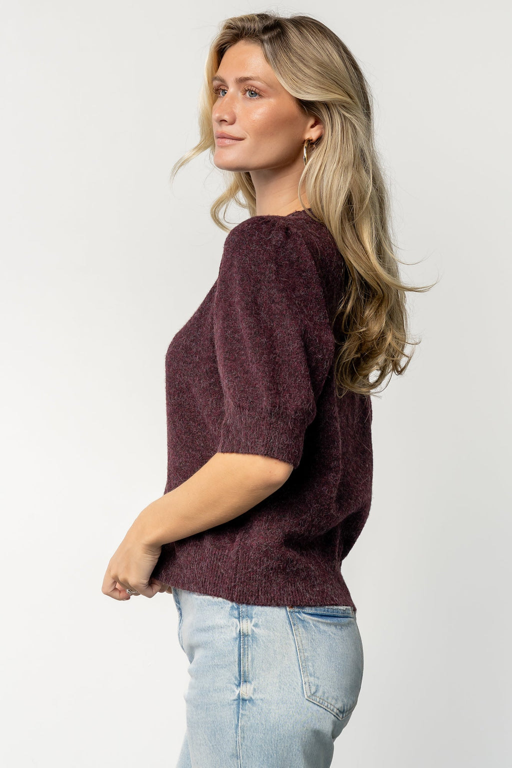 Keira Sweater Top | Dark Plum