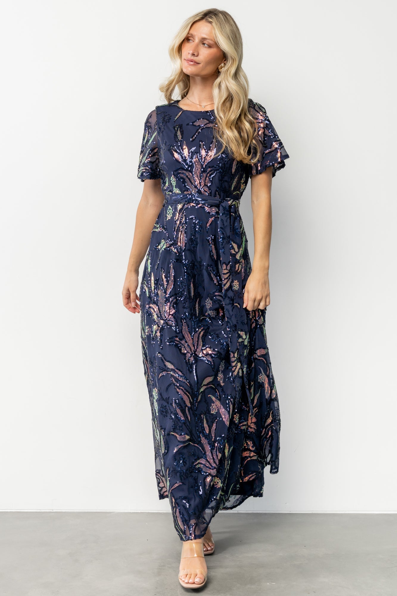 Muse Sequin Maxi Dress | Dark Blue Multi