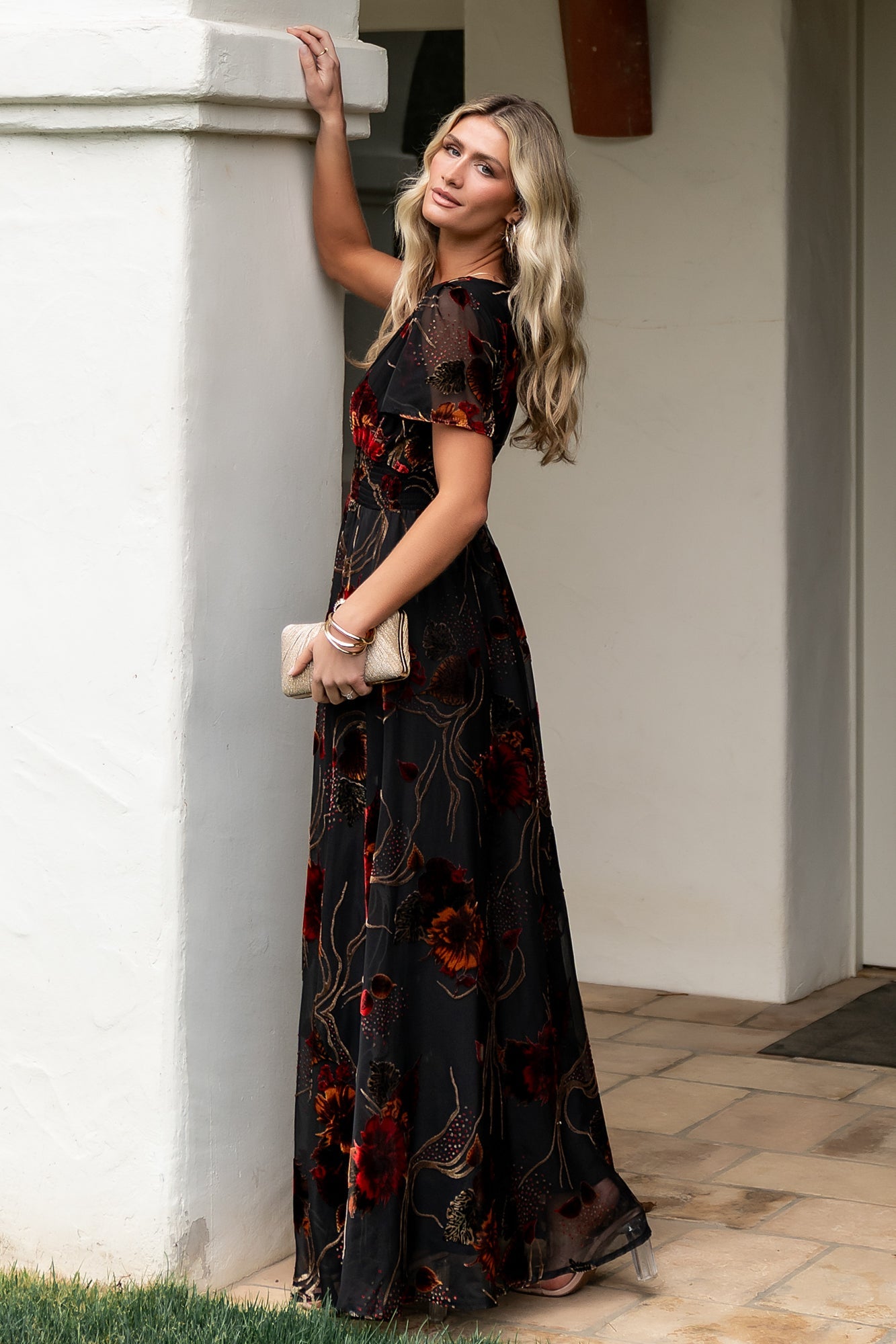 Valen Maxi Dress | Black Multi