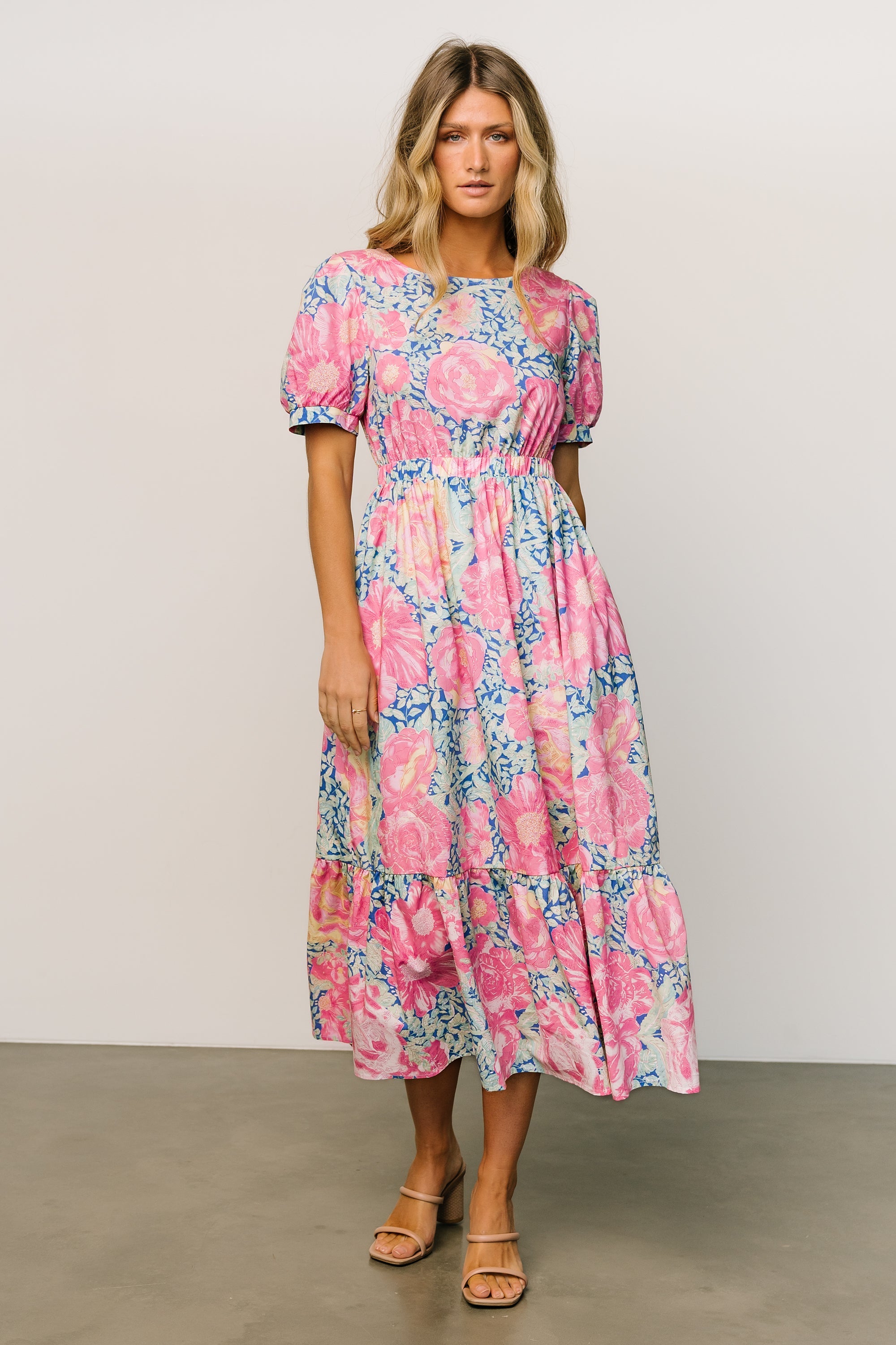 Myers Dress | Blue + Pink Floral