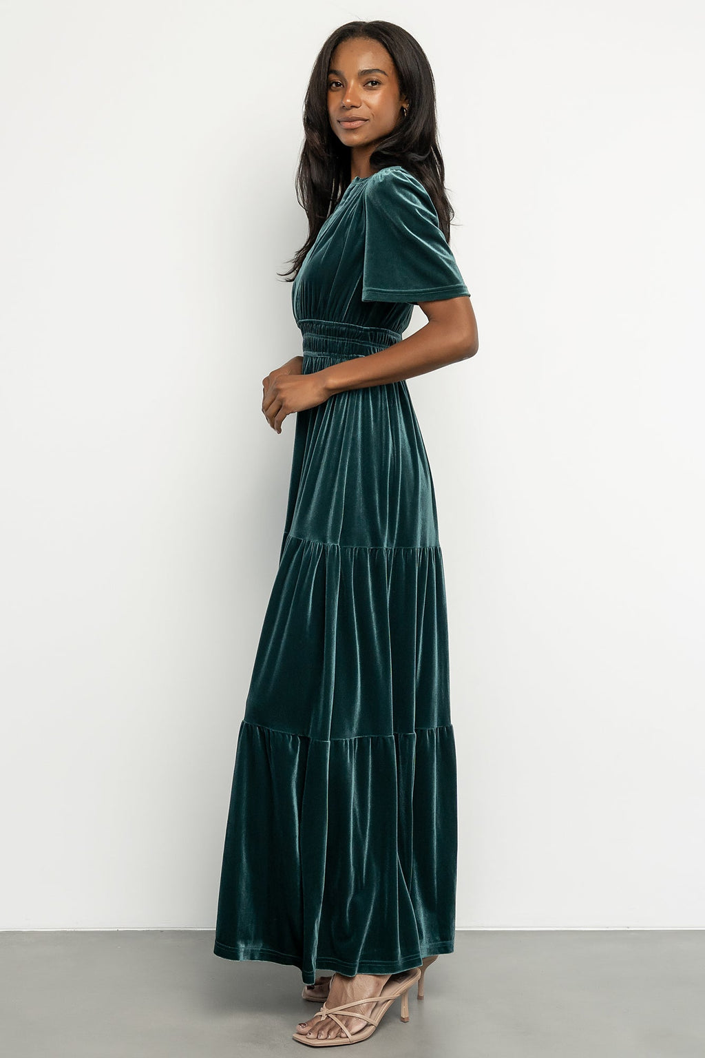 Artemis Velvet Maxi Dress | Deep Lagoon