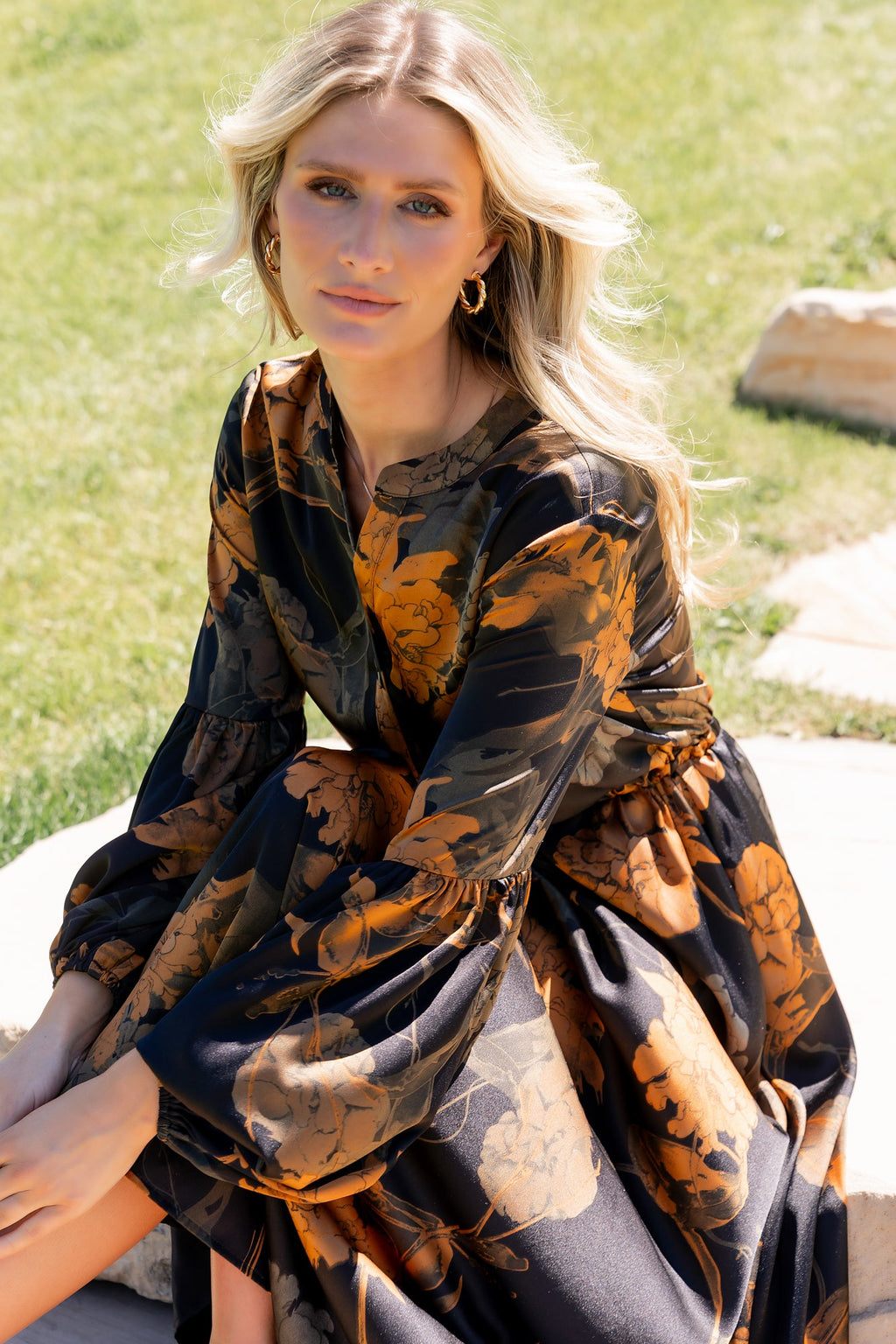 Helen Maxi Dress | Black + Gold