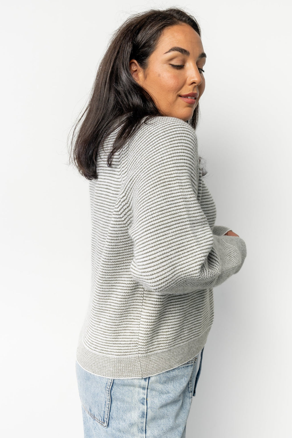Zadie Striped Sweater | Ivory + Olive