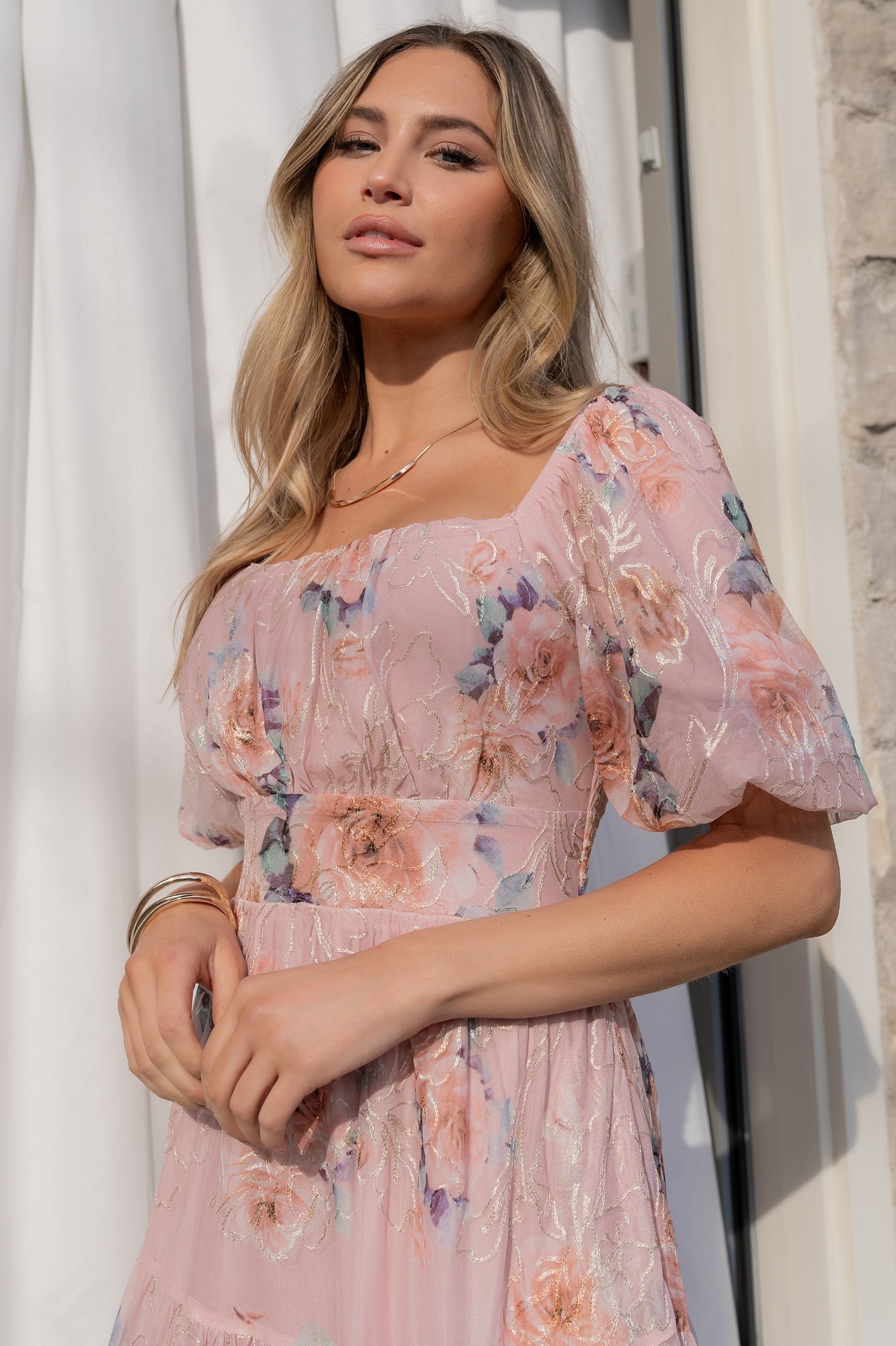 Annabeth Midi Dress | Blush Floral