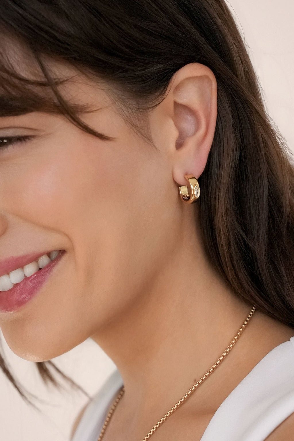 Small Marquise Crystal Hoops