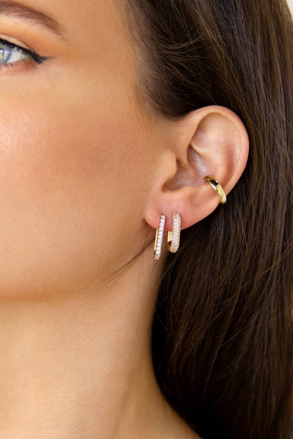 Petite Pave Huggie Earrings