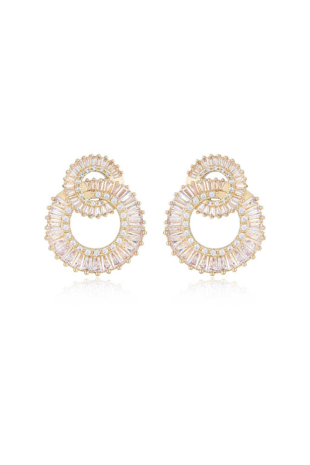 Rotating Circles Crystal Earrings