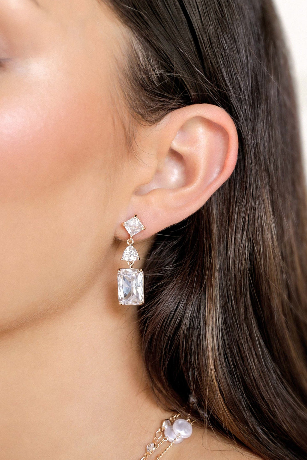 Reflective Crystal Dangle Earrings