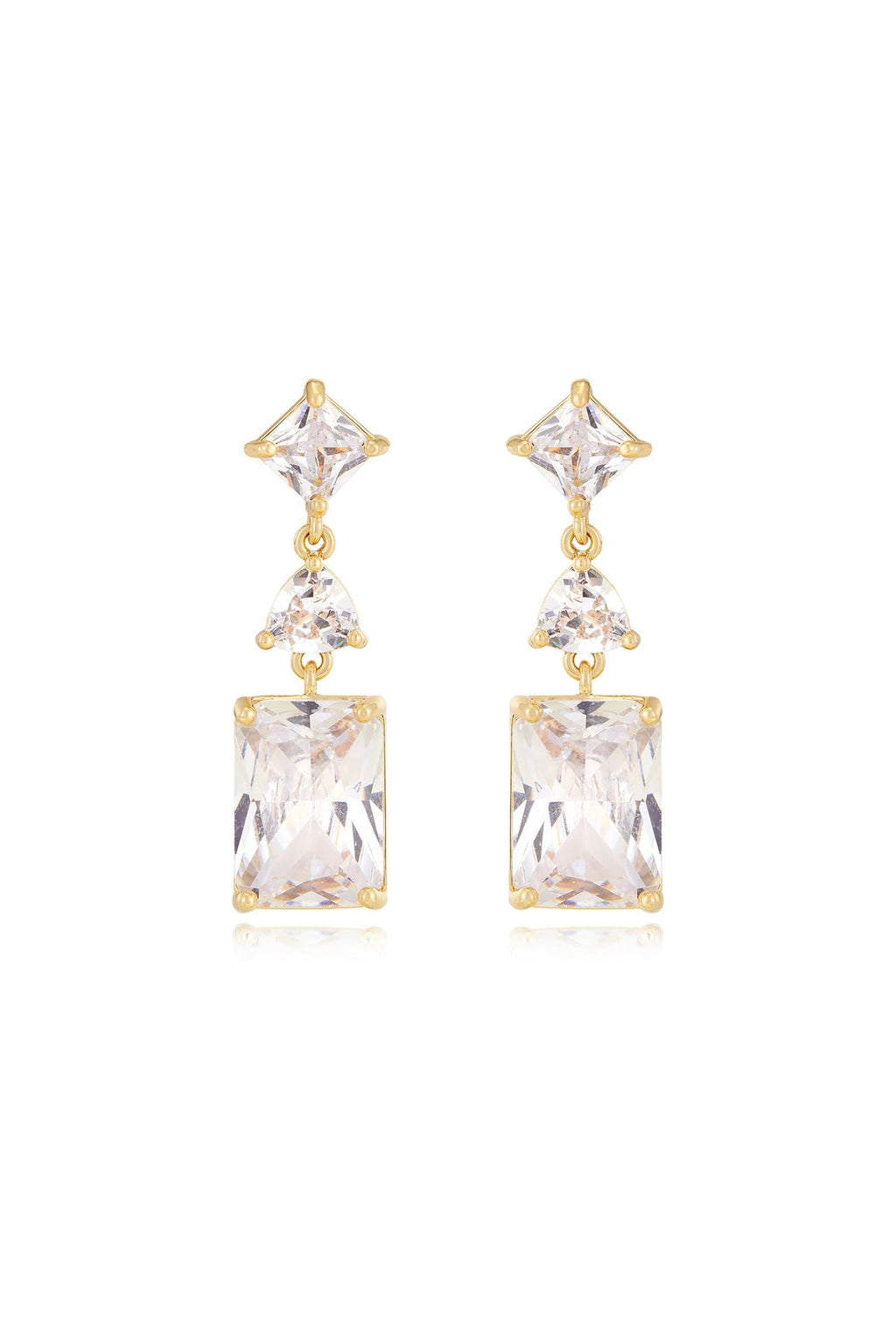 Reflective Crystal Dangle Earrings