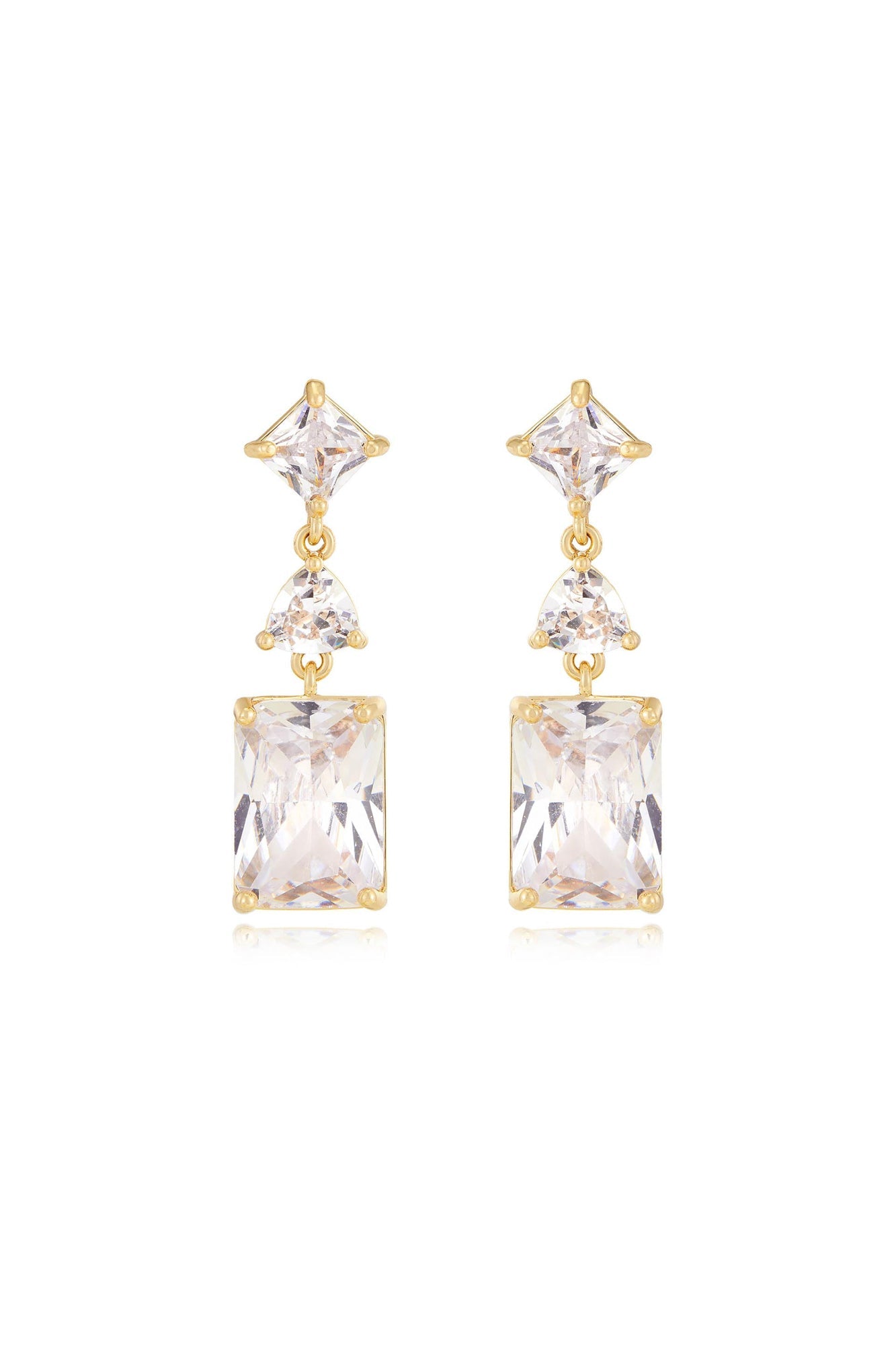 Reflective Crystal Dangle Earrings