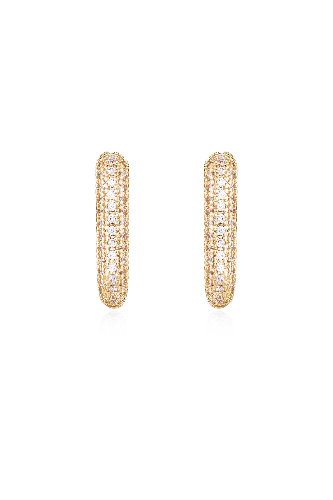 Petite Pave Huggie Earrings