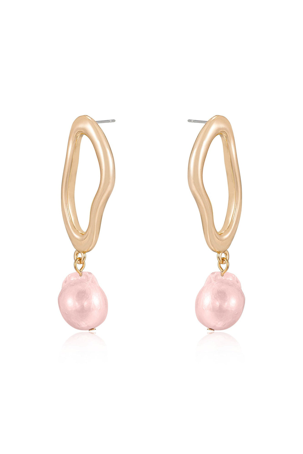 Open Circle Freshwater Pearl Earrings