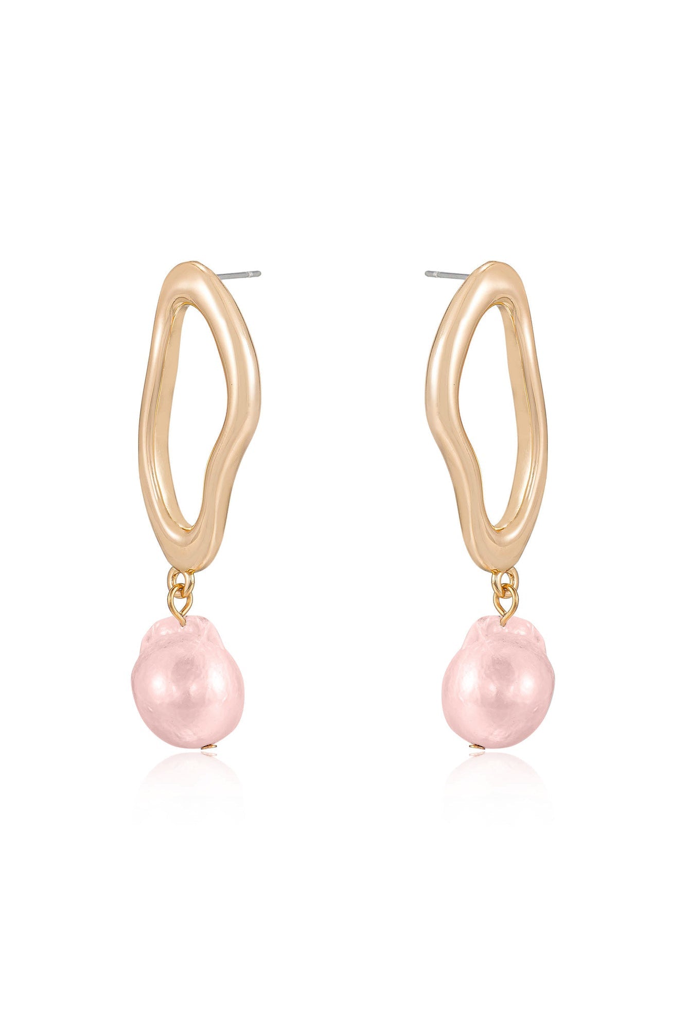 Open Circle Freshwater Pearl Earrings