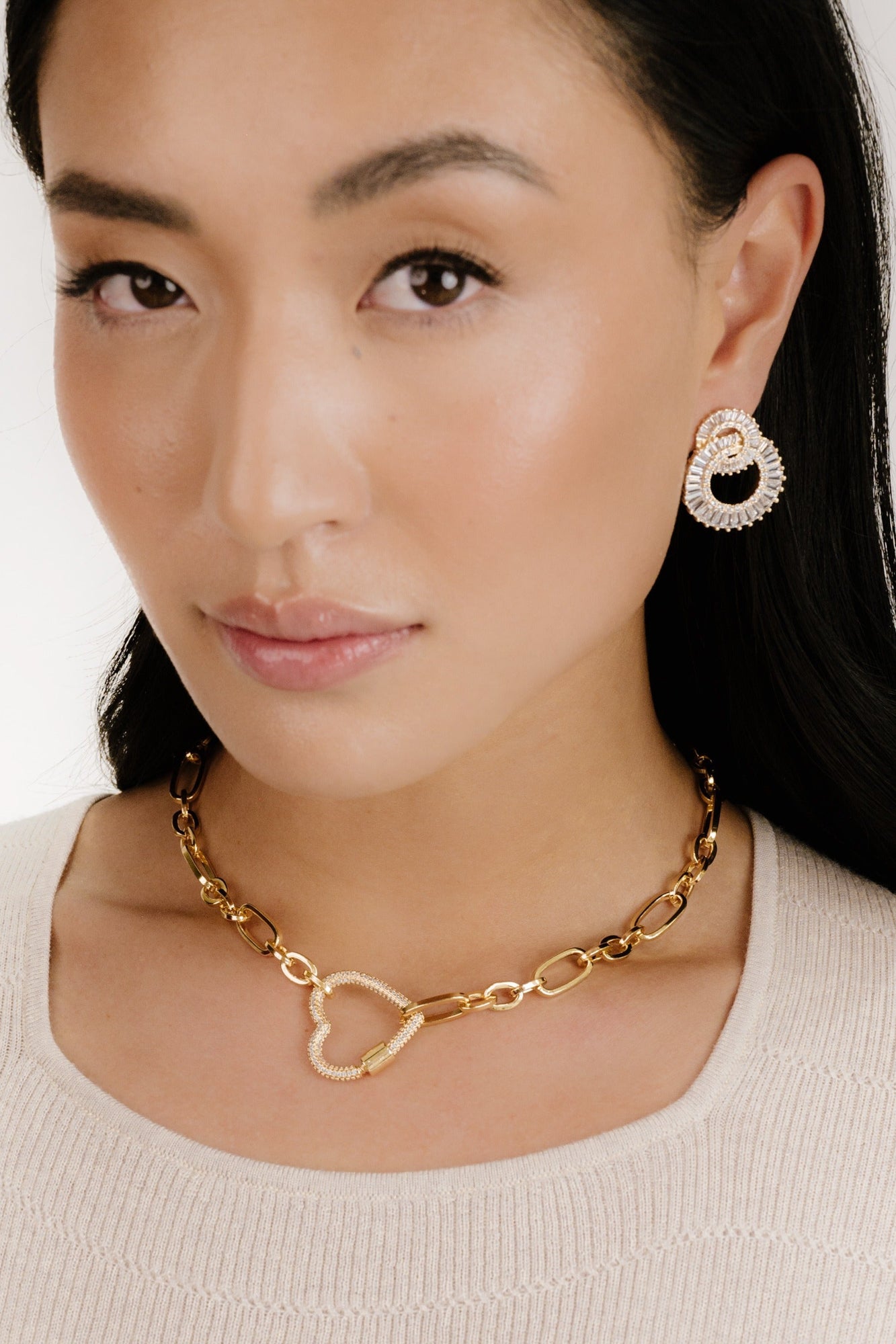 Rotating Circles Crystal Earrings