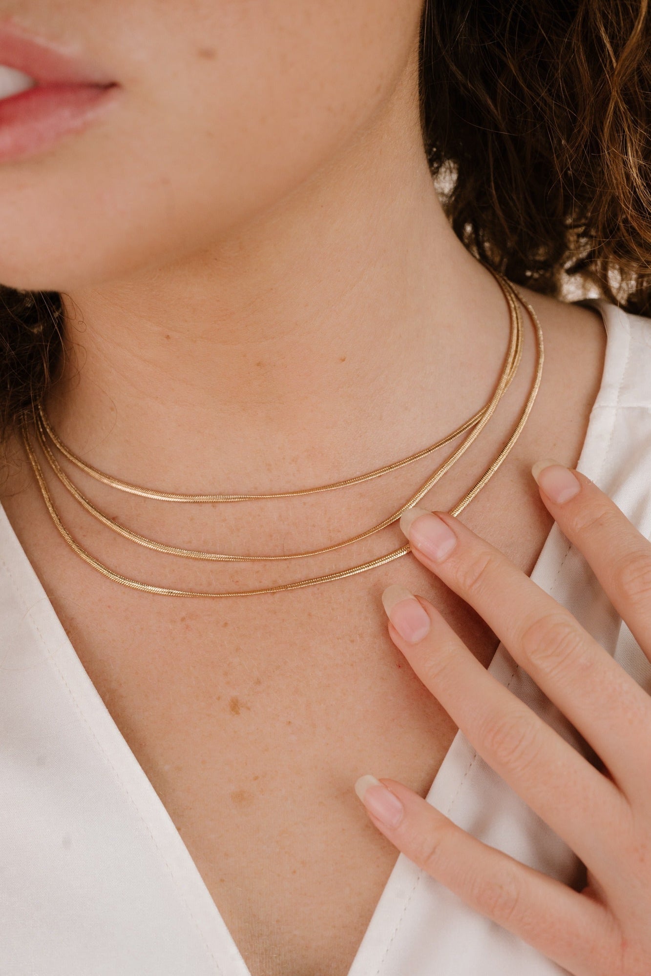 Triple Snake Chain Necklace