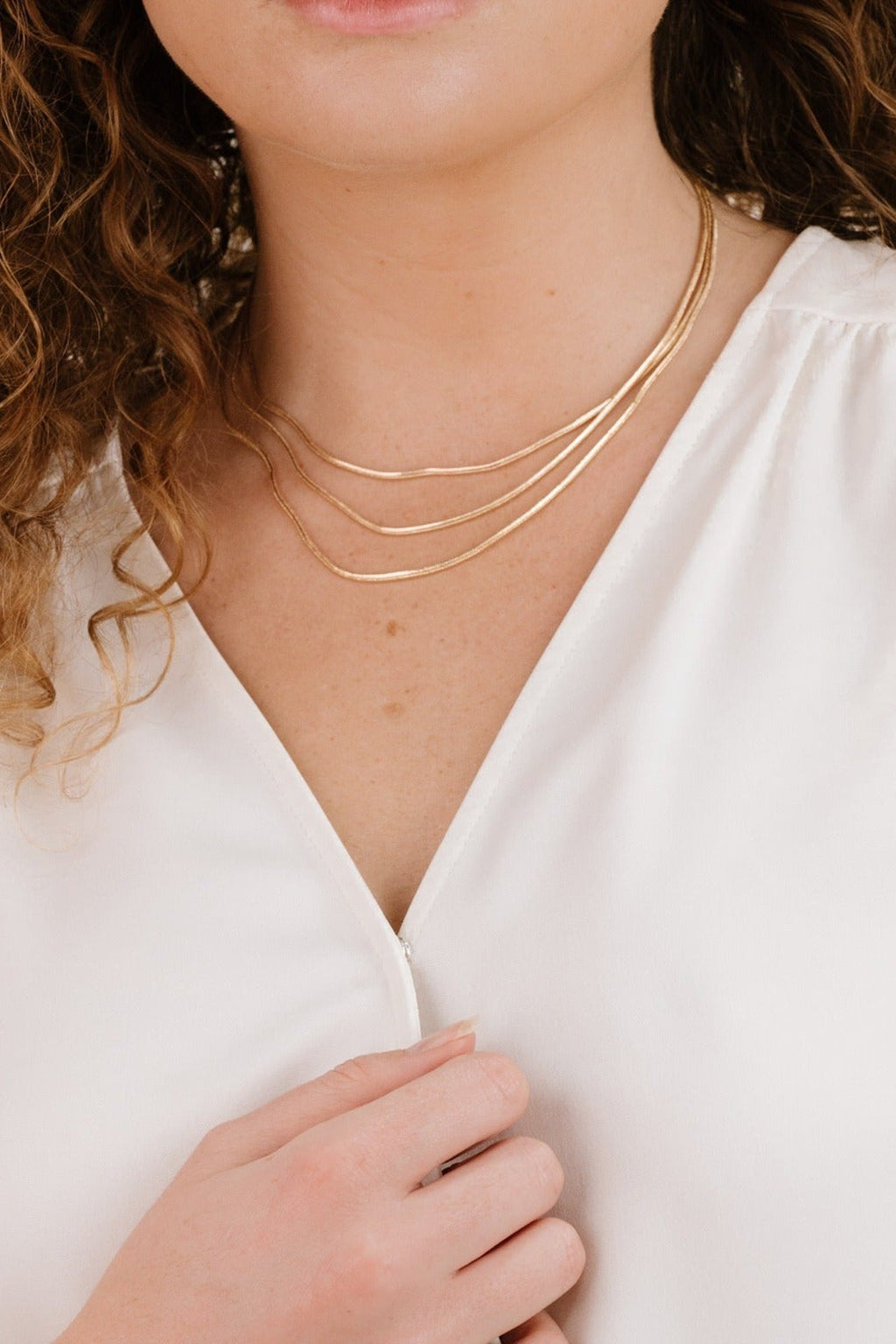 Triple Snake Chain Necklace