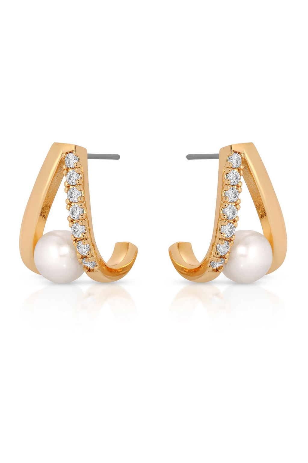 Pavé and Pearl Earrings
