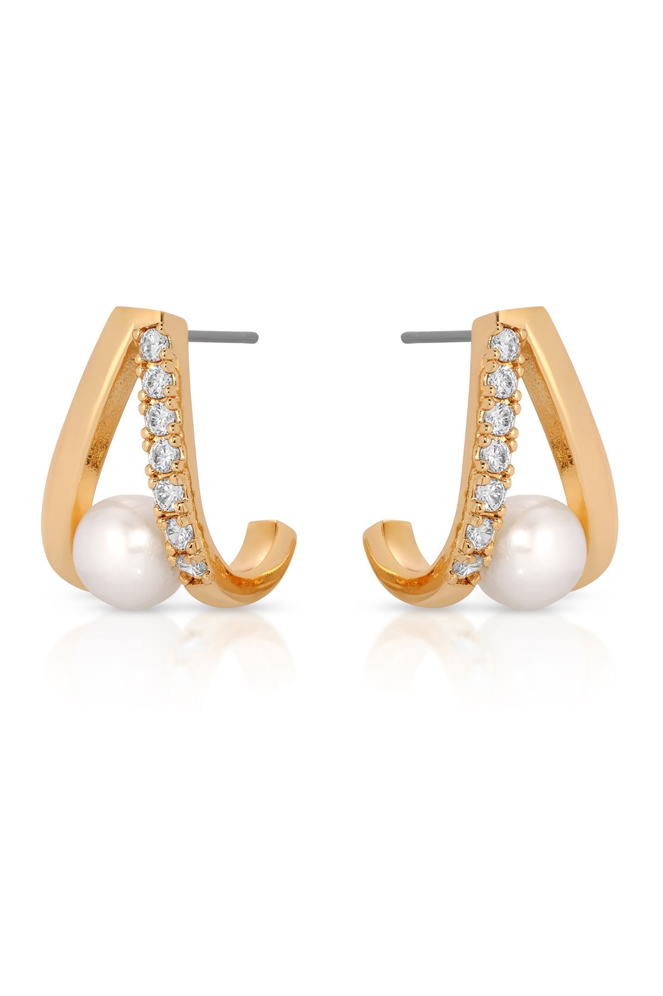 Pavé and Pearl Earrings
