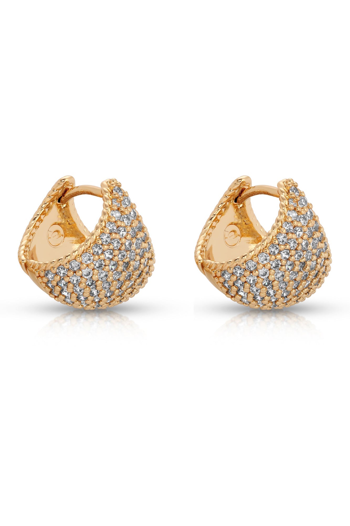Pavé Encrusted Huggie Hoops