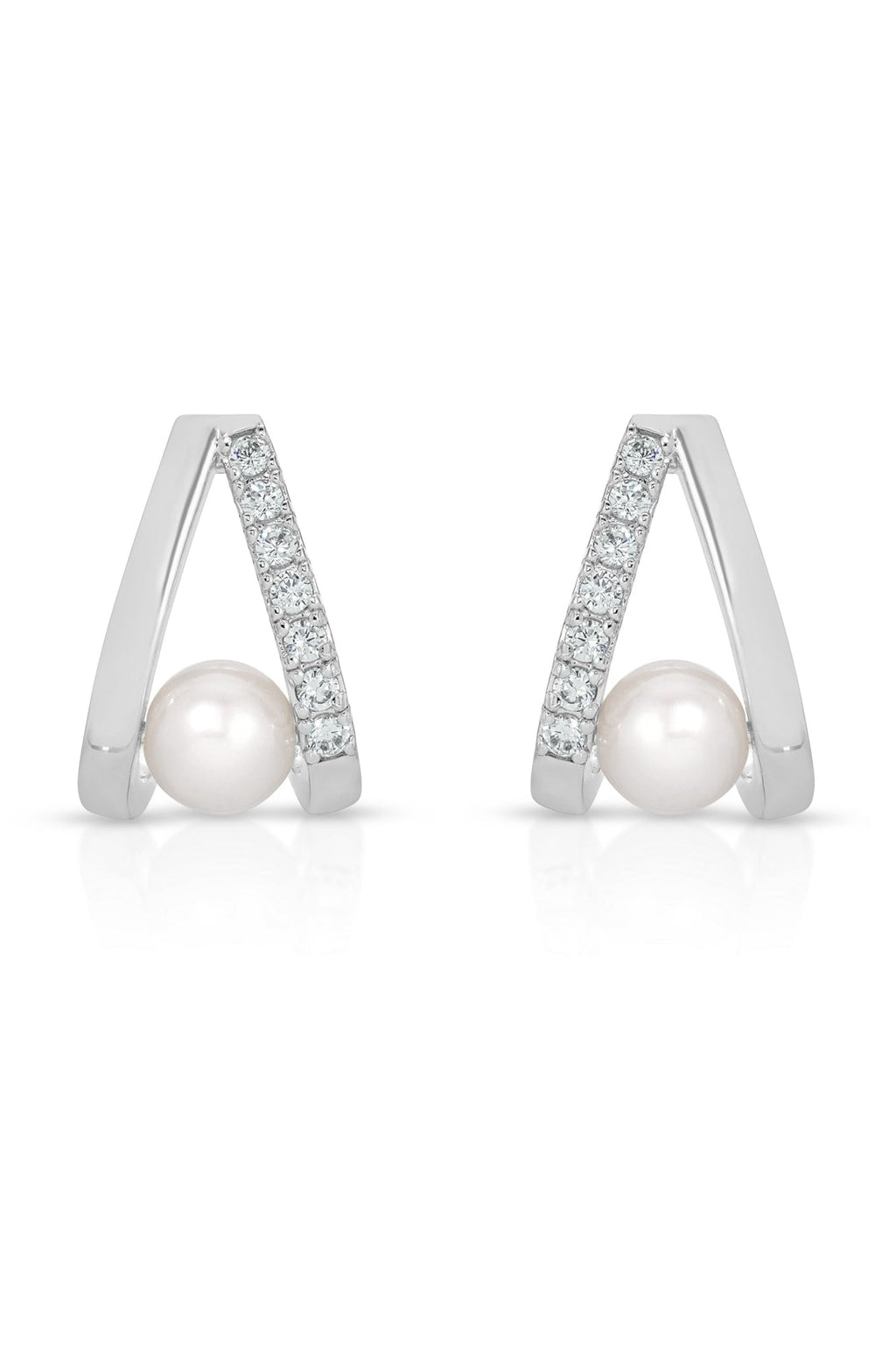 Pavé and Pearl Earrings