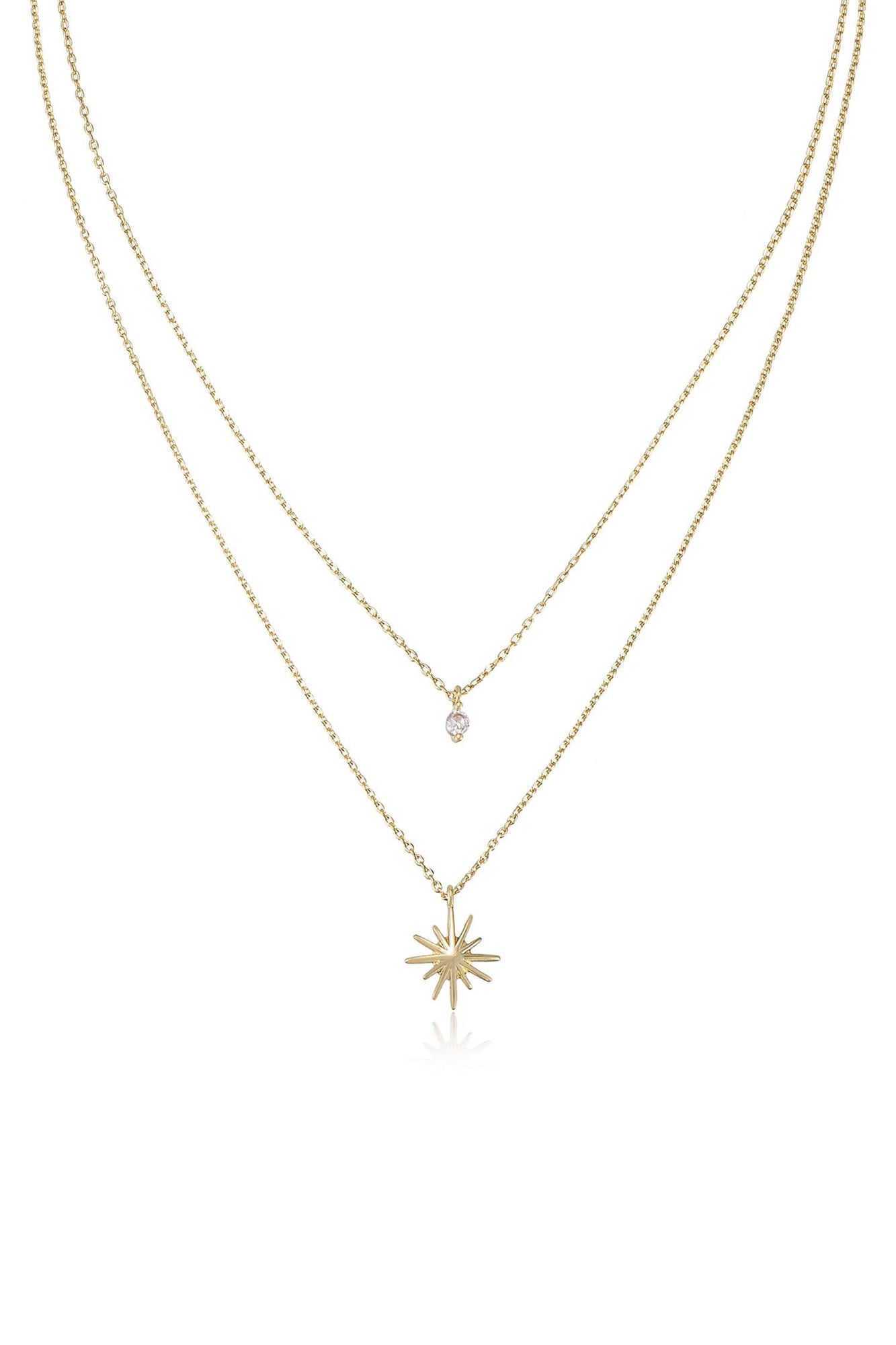 Layered Starburst Crystal Necklace