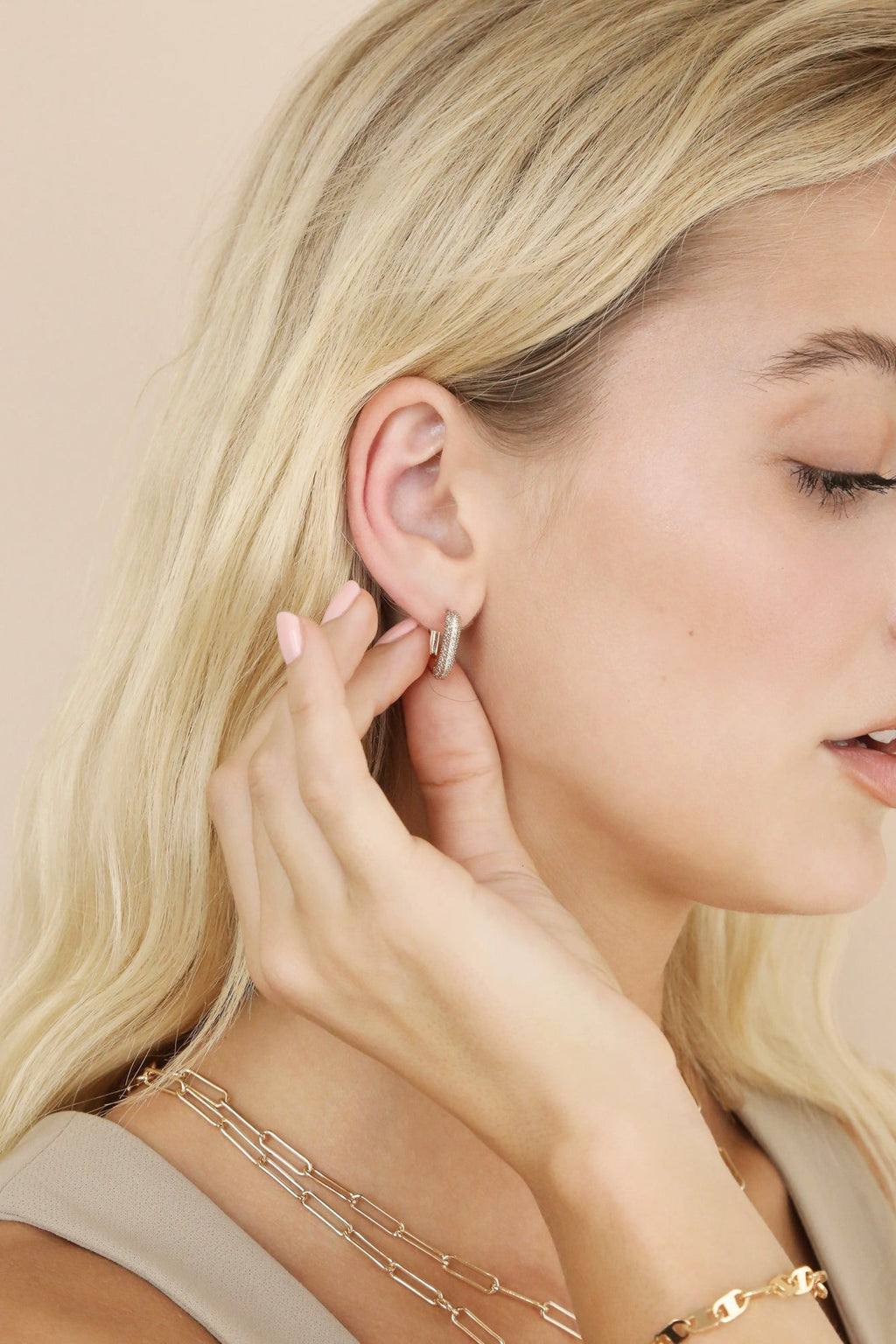 Petite Pave Huggie Earrings