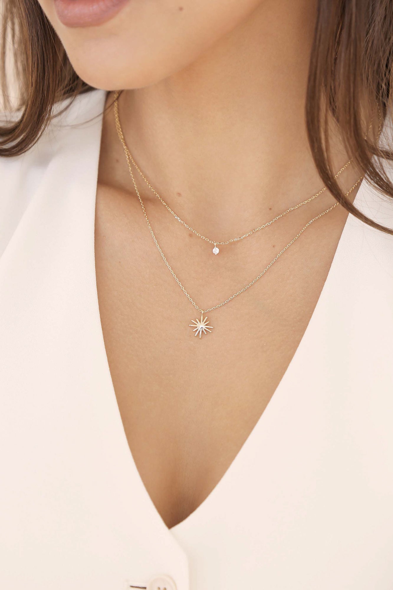 Layered Starburst Crystal Necklace