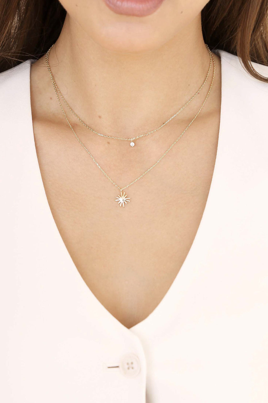 Layered Starburst Crystal Necklace