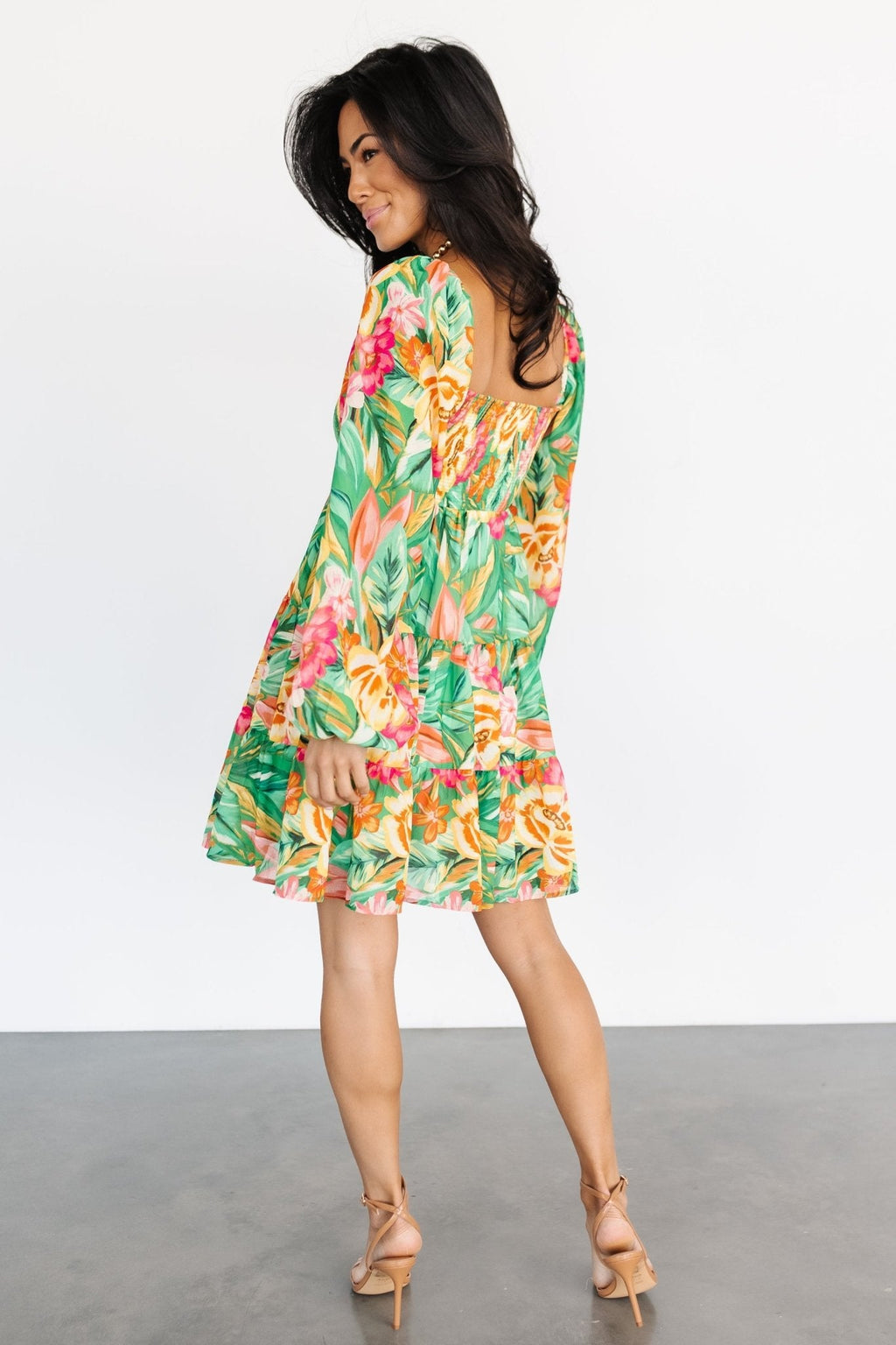 Acapulco Short Dress | Green Multi Print