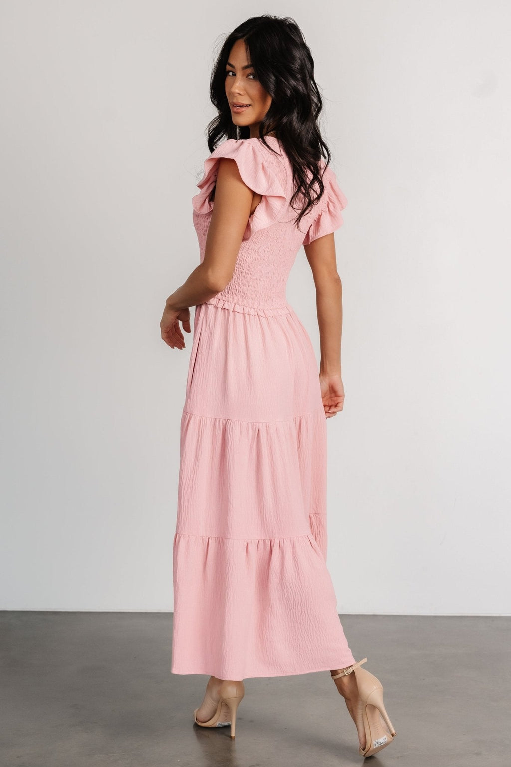 Afton Smocked Tiered Dress | Vintage Blush