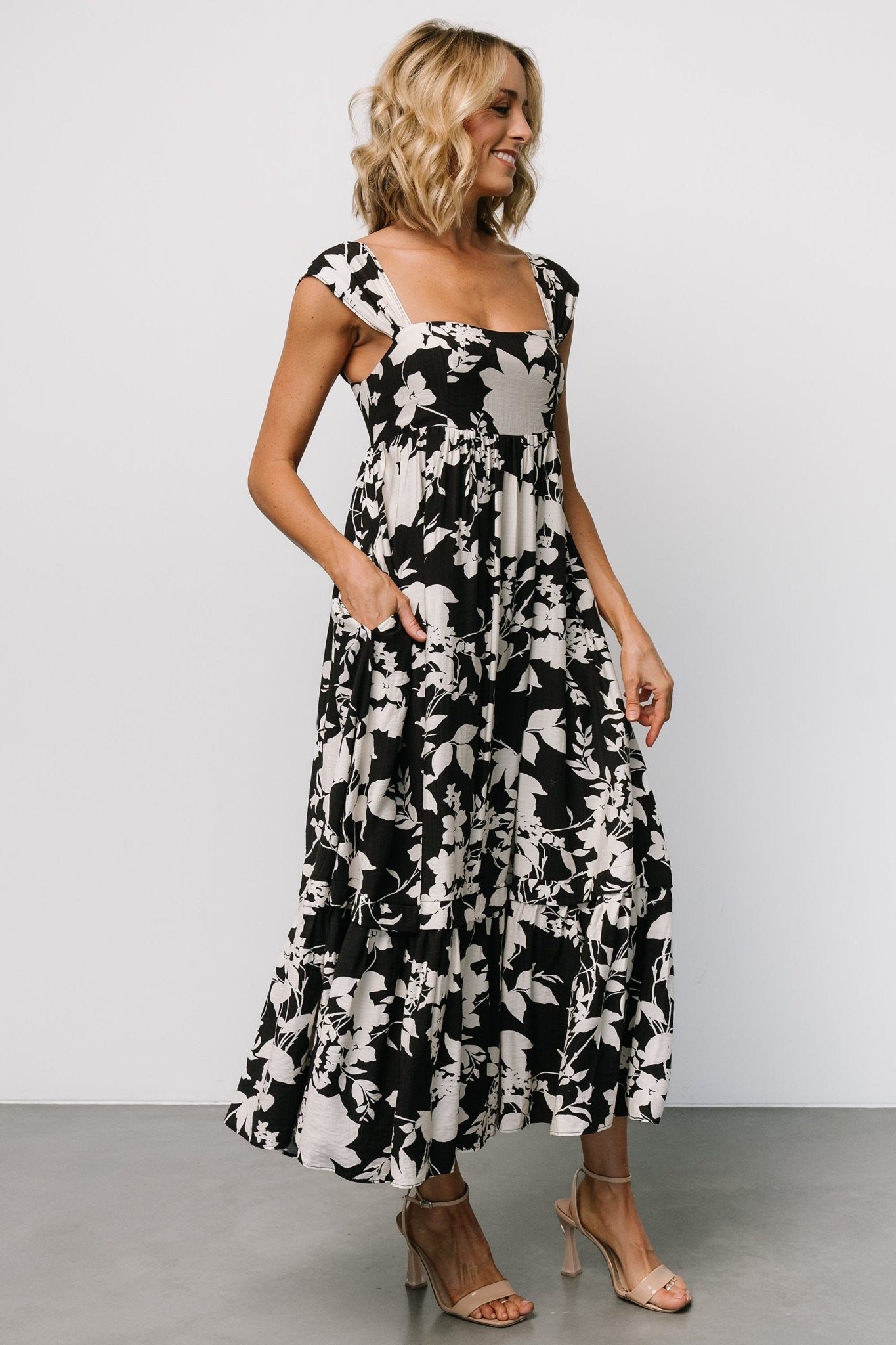 Aita Maxi Dress | Black + Ivory Floral