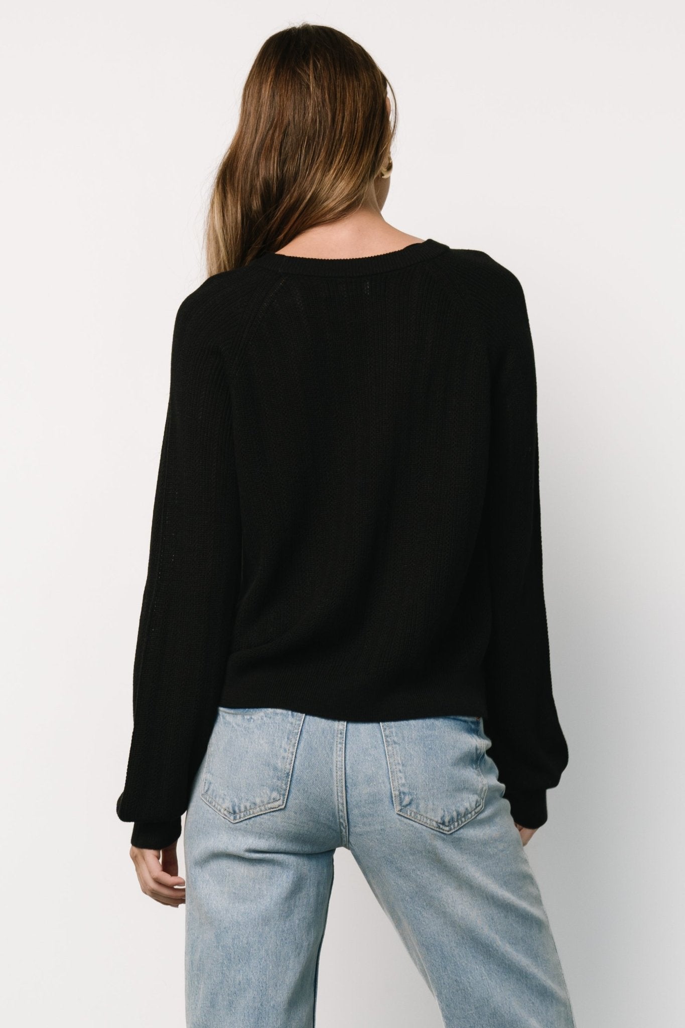 Alix Knit Sweater Top | Black