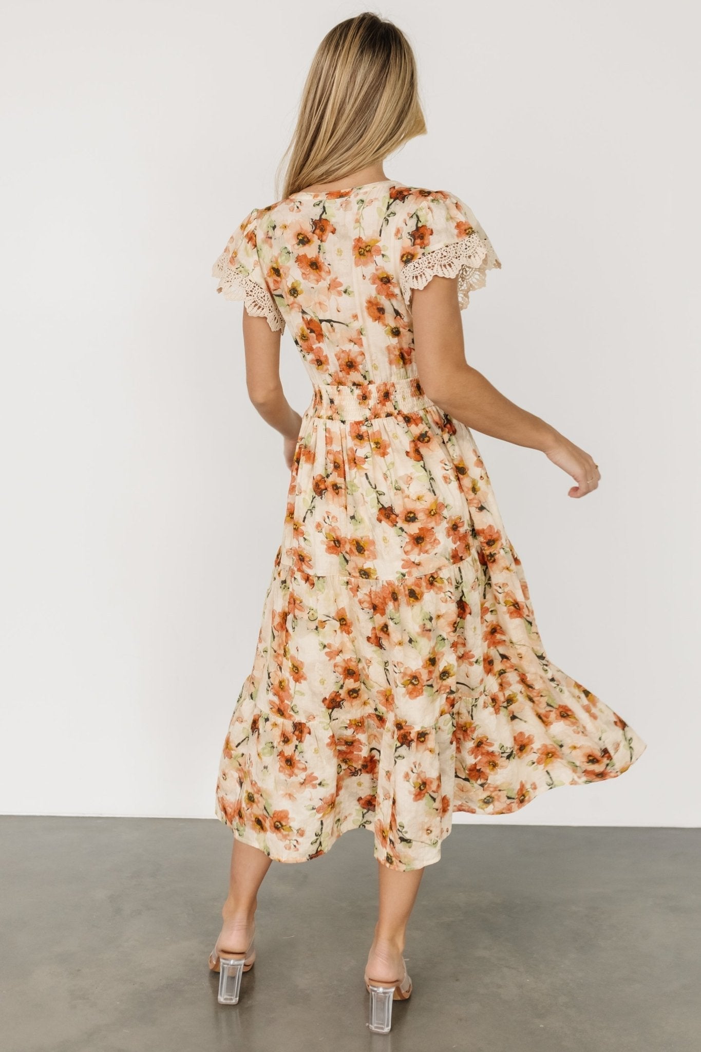 Aliyah Midi Dress | Coral Floral