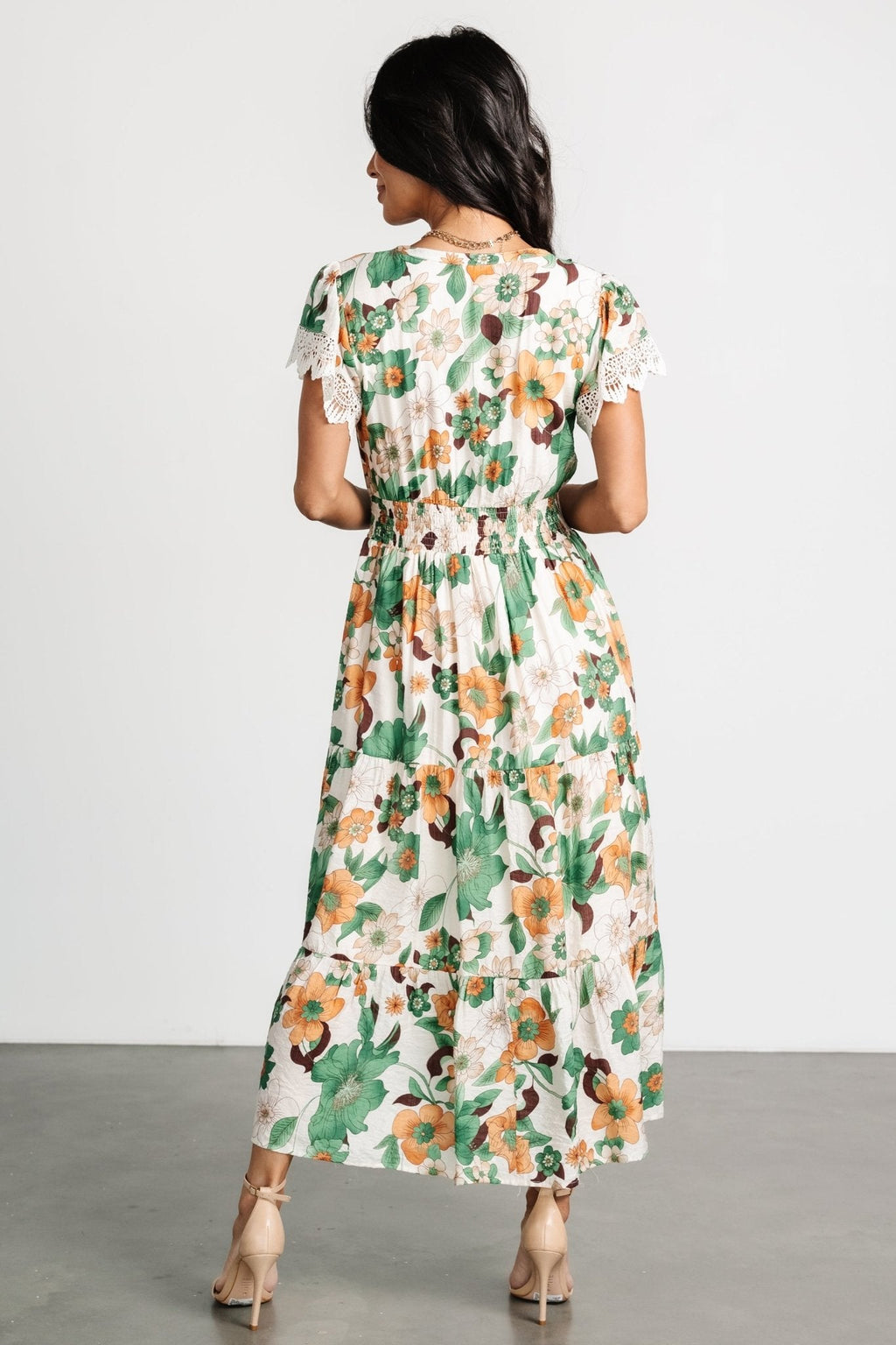 Aliyah Midi Dress | Green Floral
