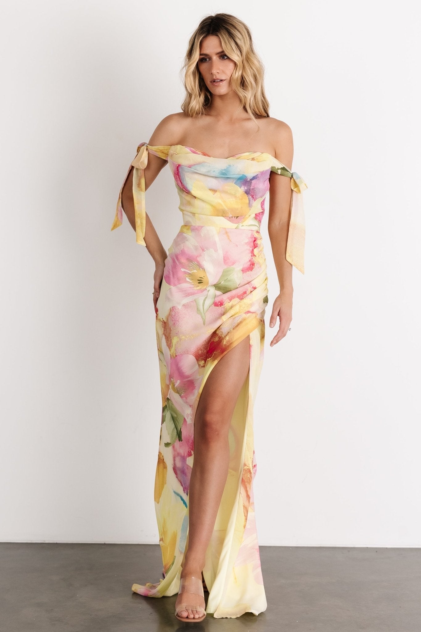 Allegra Off Shoulder Maxi Dress | Multi Floral