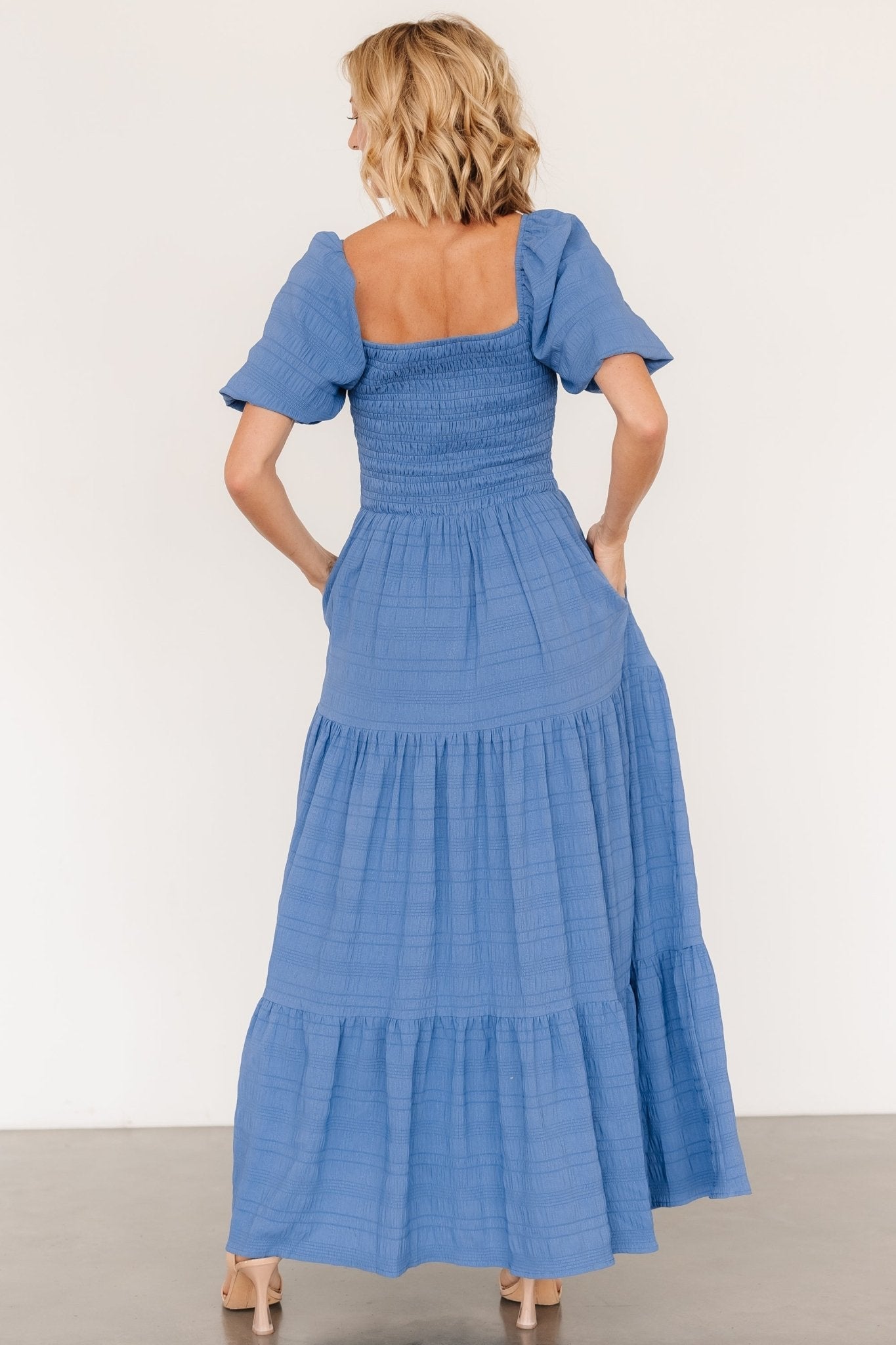 Amaya Smocked Dress | Blue