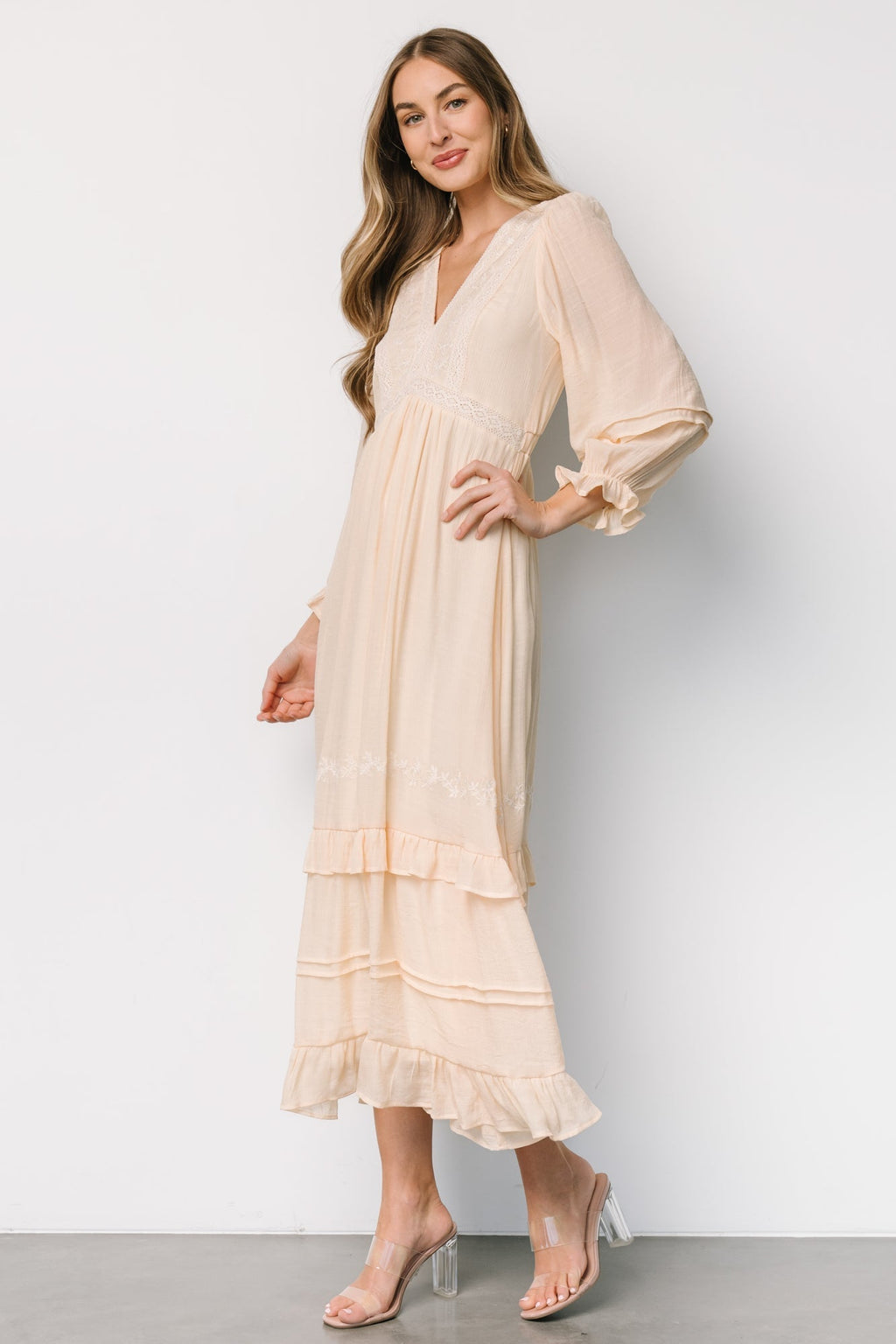 Amberlee Embroidered Dress | Cream