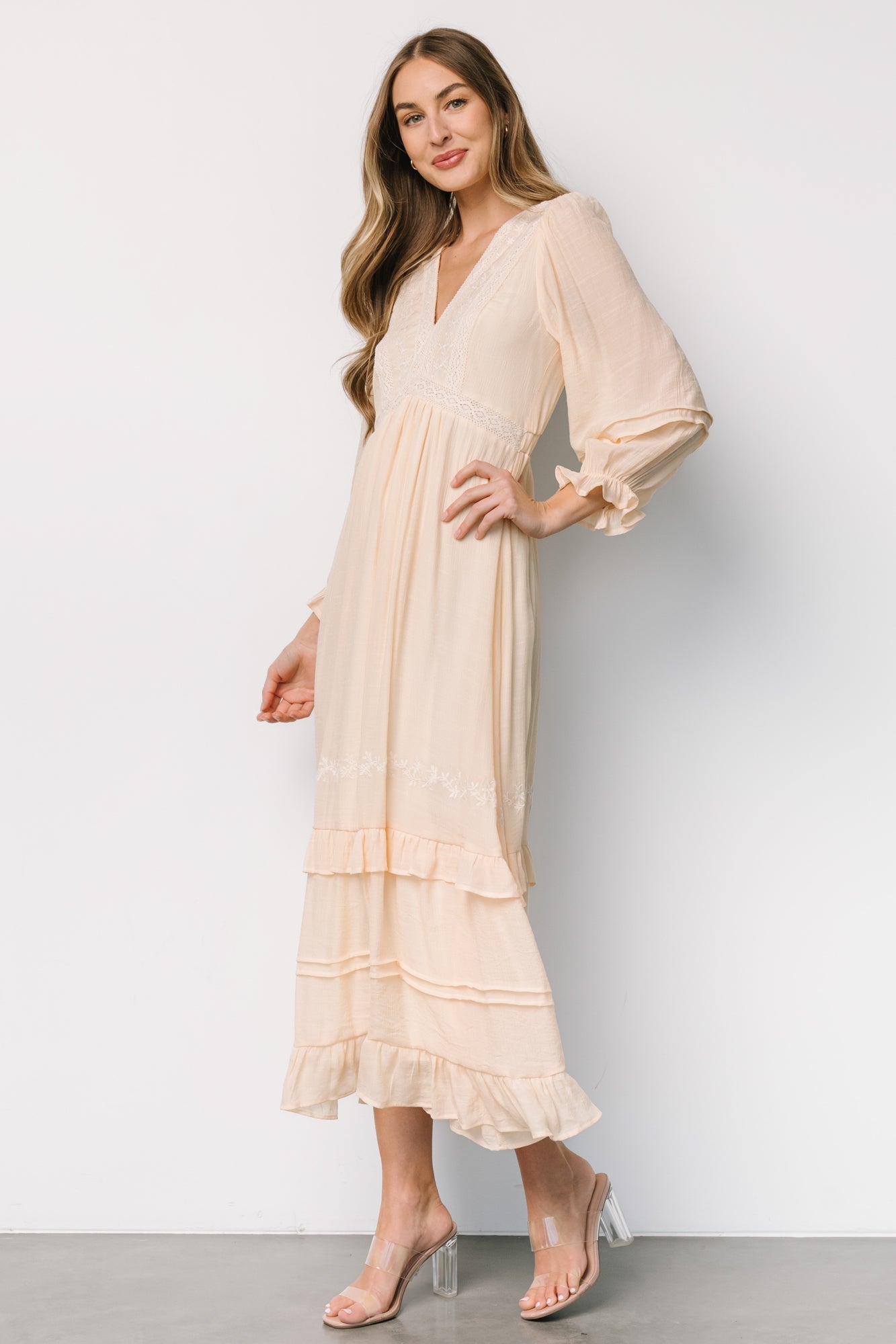 Amberlee Embroidered Dress | Cream