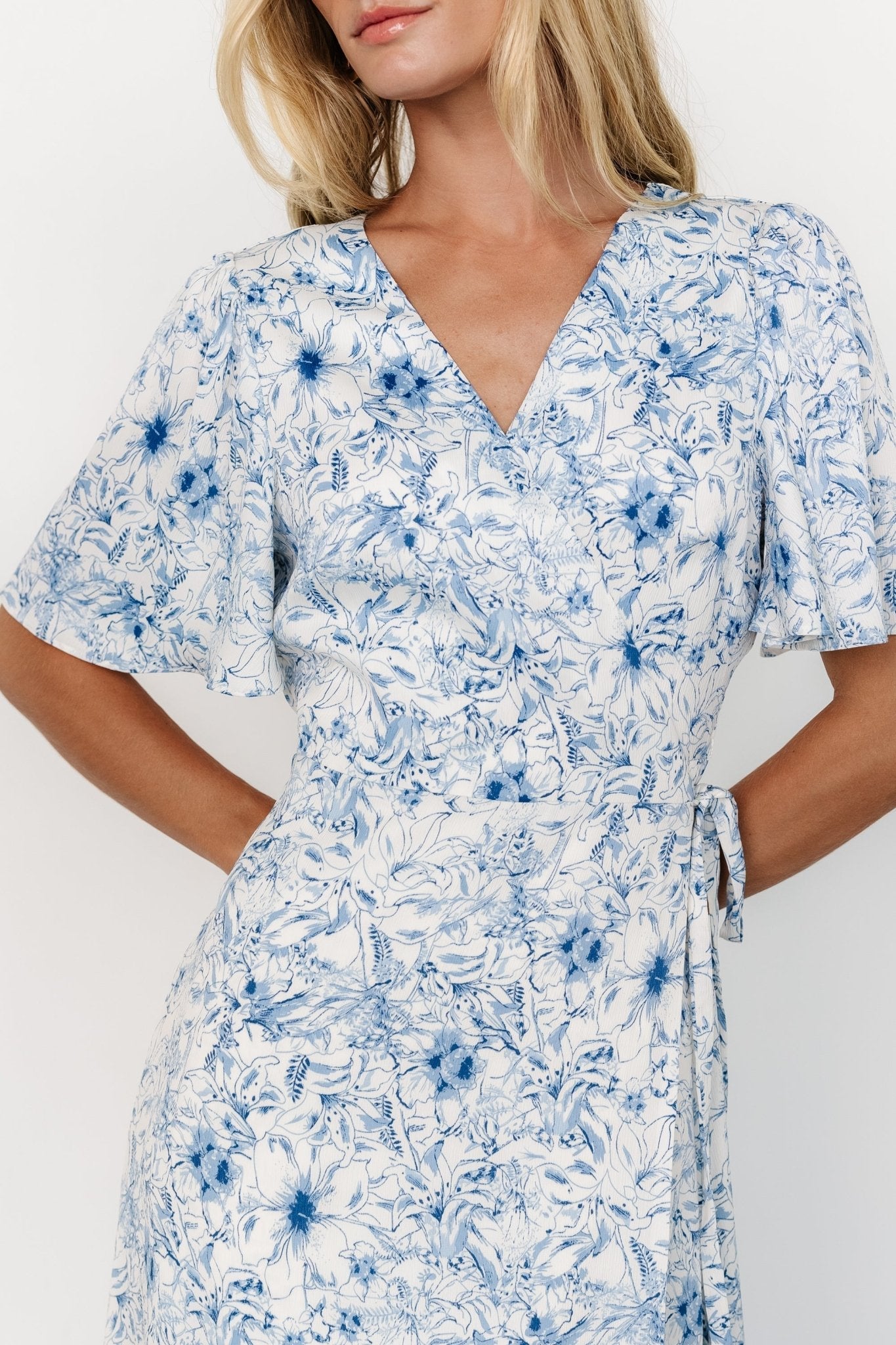 Amelie Wrap Midi Dress | Blue Print
