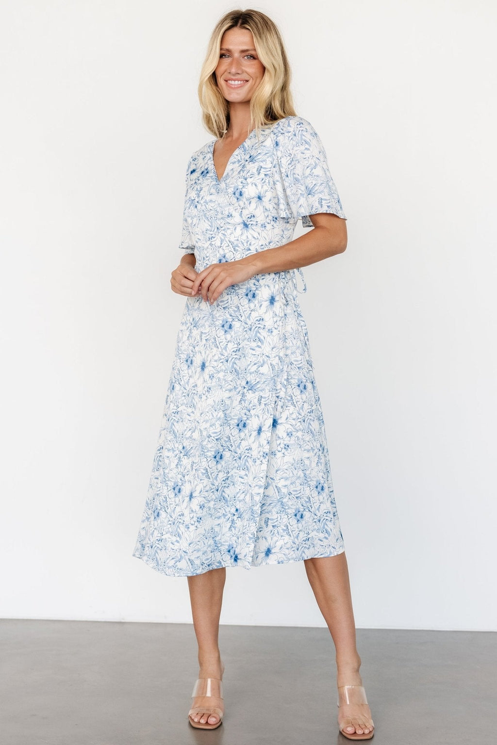 Amelie Wrap Midi Dress | Blue Print